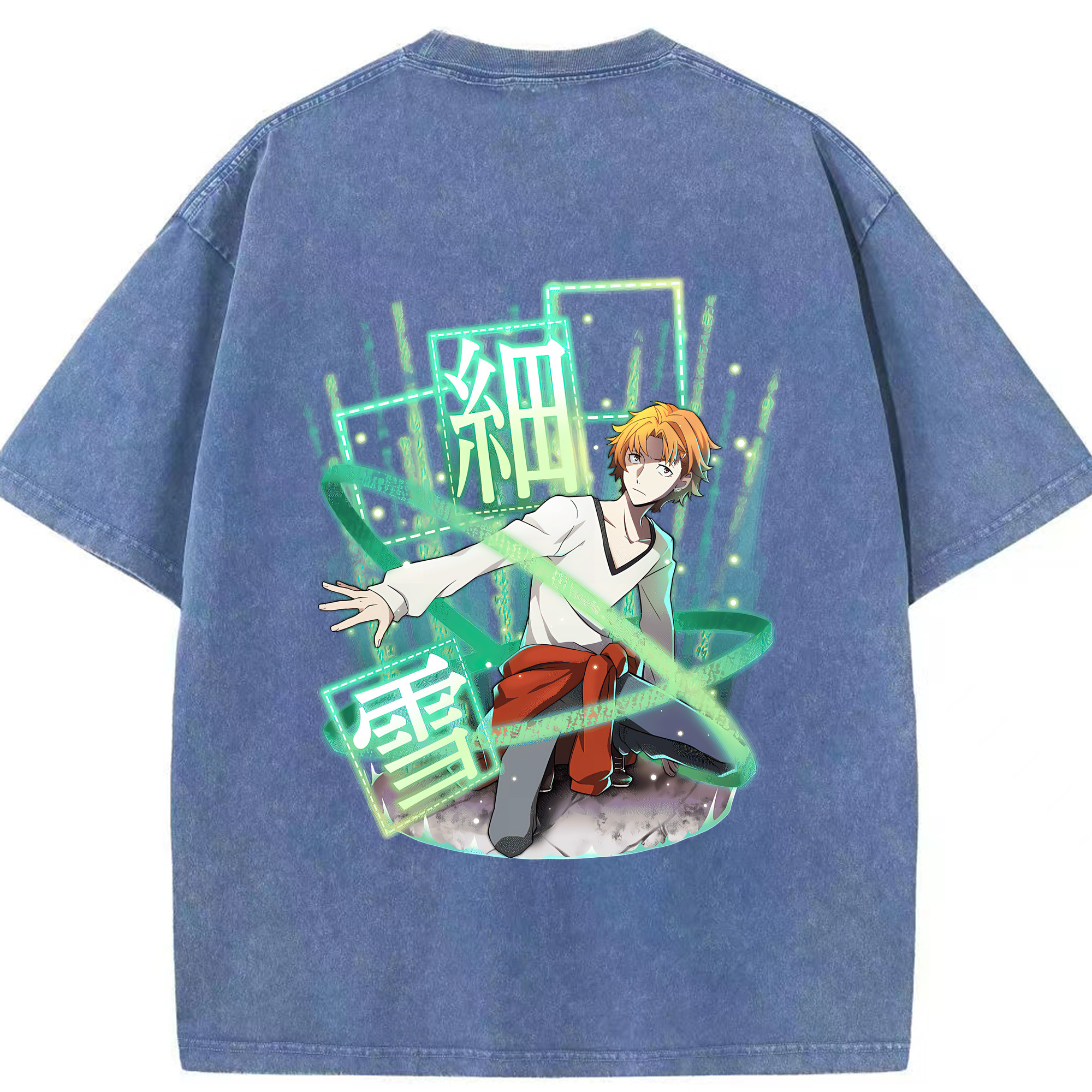 （画像用） 文豪ストレイドッグス Bungo Stray Dogs 綿100% ヴィンテージ風 半袖Tシャツ（背面プリント）
