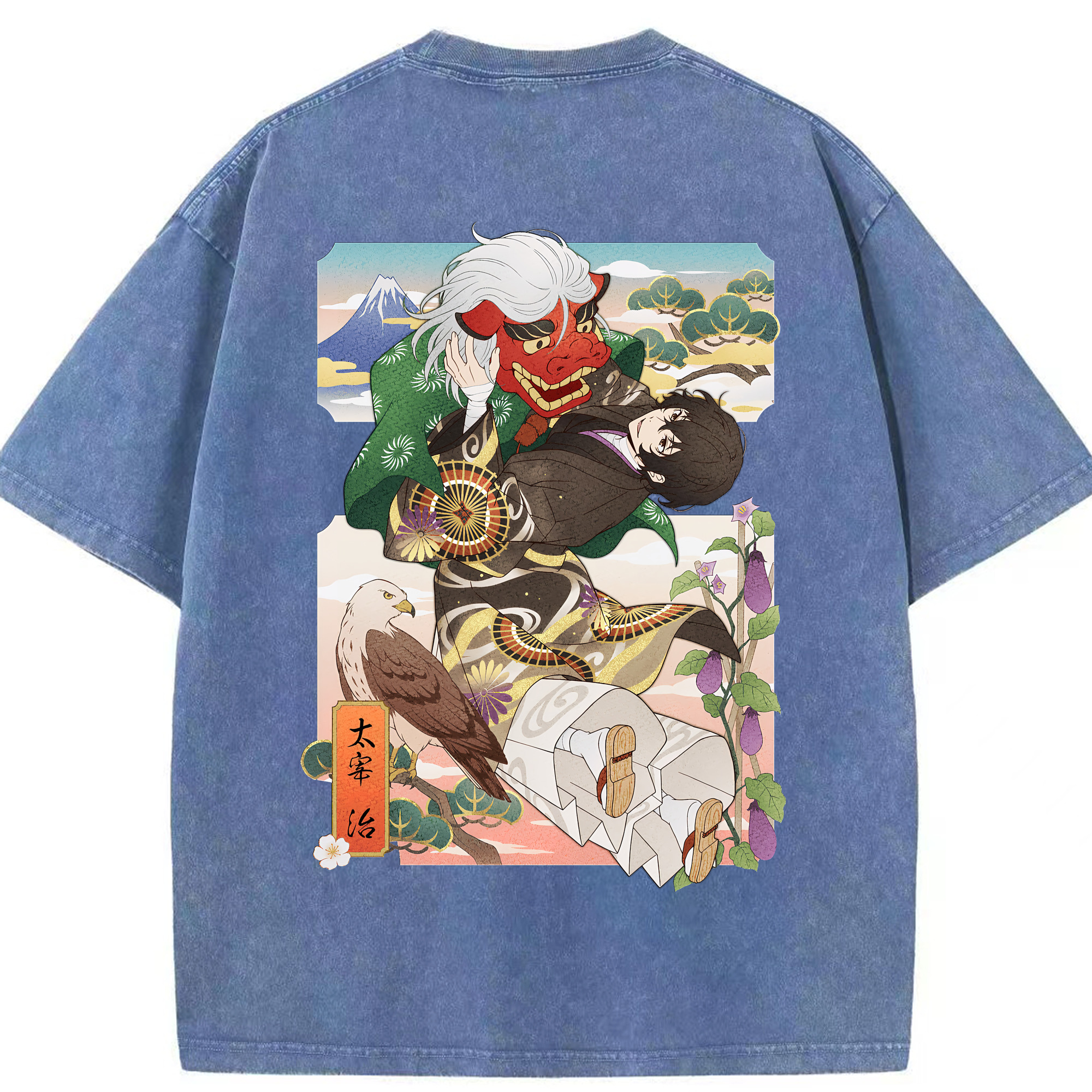（画像用） 文豪ストレイドッグス Bungo Stray Dogs 綿100% ヴィンテージ風 半袖Tシャツ（背面プリント）