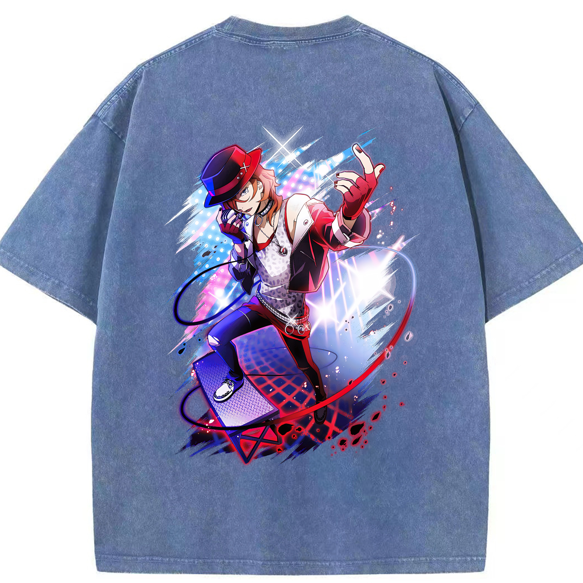 （画像用） 文豪ストレイドッグス Bungo Stray Dogs 綿100% ヴィンテージ風 半袖Tシャツ（背面プリント）