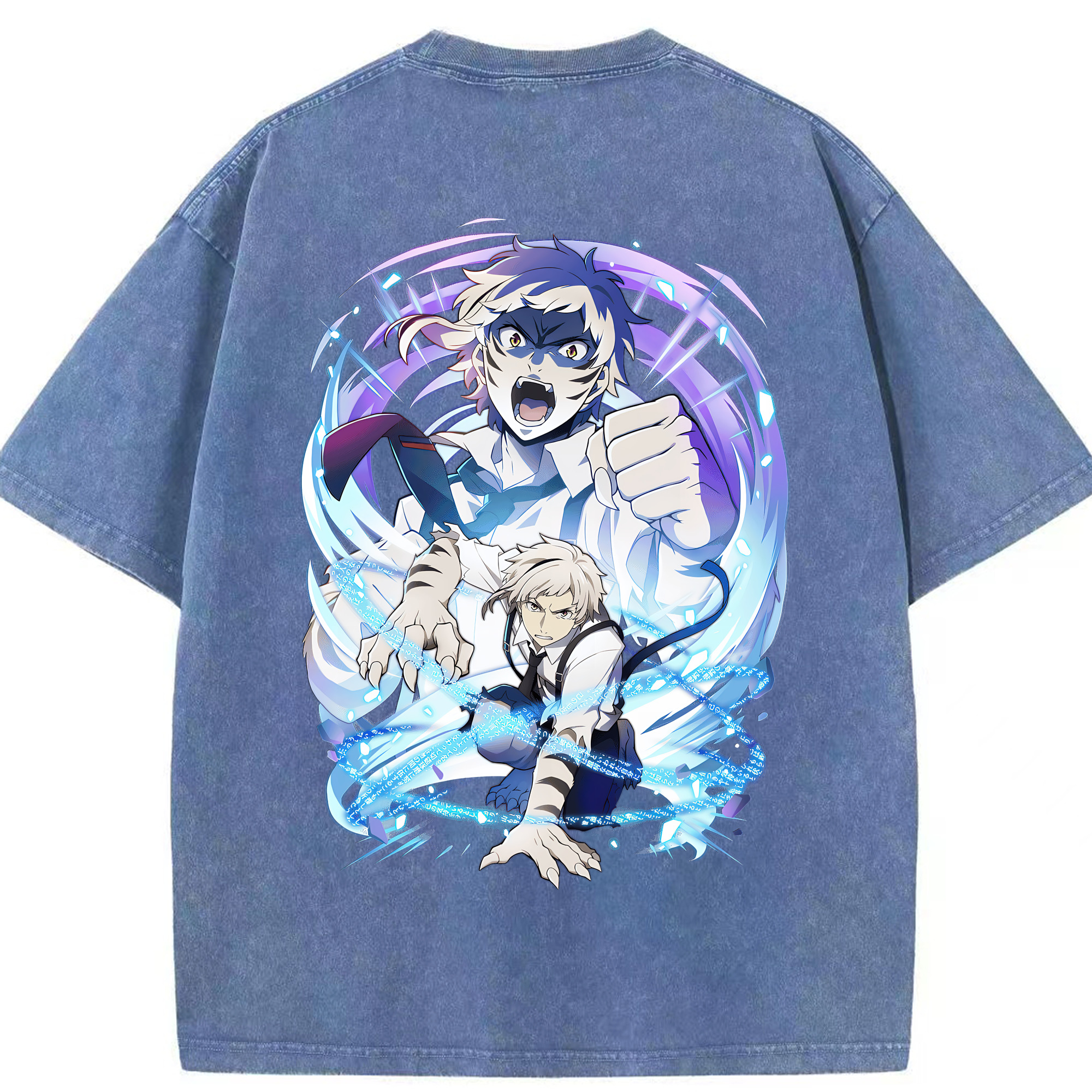 （画像用） 文豪ストレイドッグス Bungo Stray Dogs 綿100% ヴィンテージ風 半袖Tシャツ（背面プリント）
