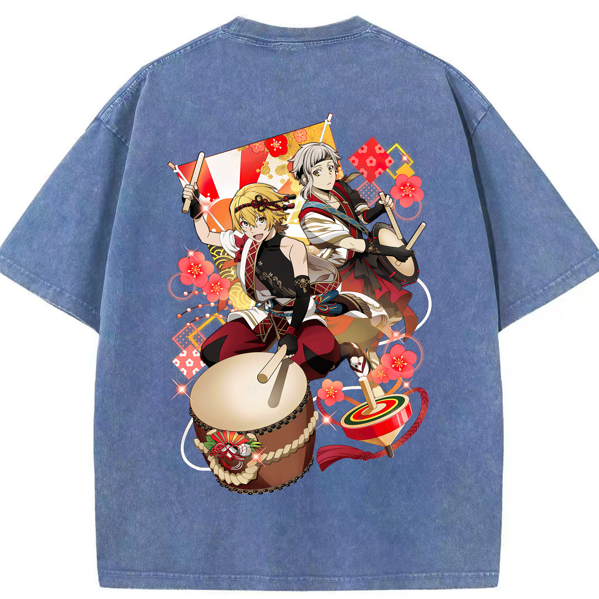 （画像用） 文豪ストレイドッグス Bungo Stray Dogs 綿100% ヴィンテージ風 半袖Tシャツ（背面プリント）