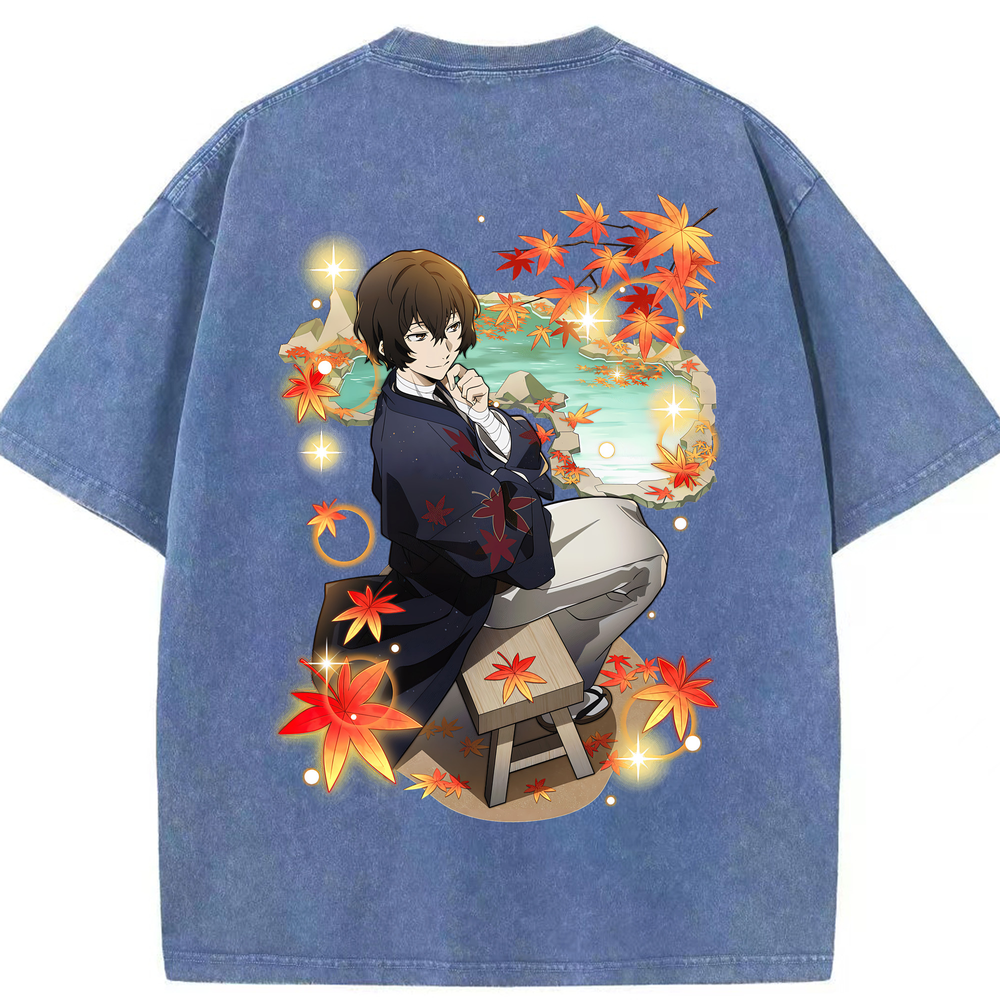（画像用） 文豪ストレイドッグス Bungo Stray Dogs 綿100% ヴィンテージ風 半袖Tシャツ（背面プリント）
