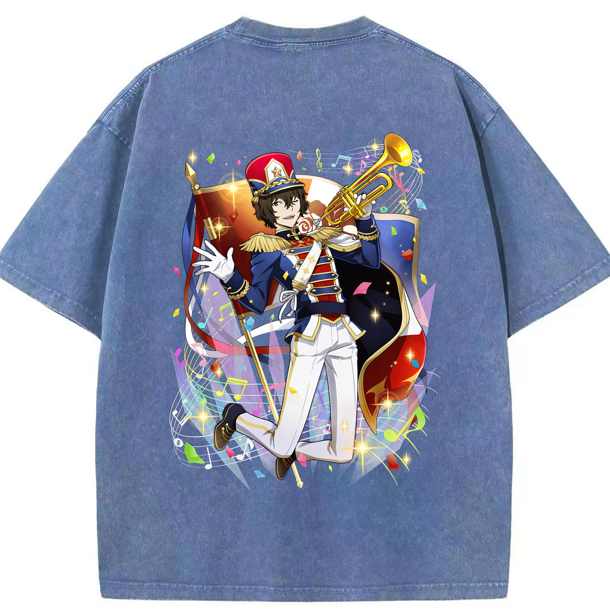（画像用） 文豪ストレイドッグス Bungo Stray Dogs 綿100% ヴィンテージ風 半袖Tシャツ（背面プリント）