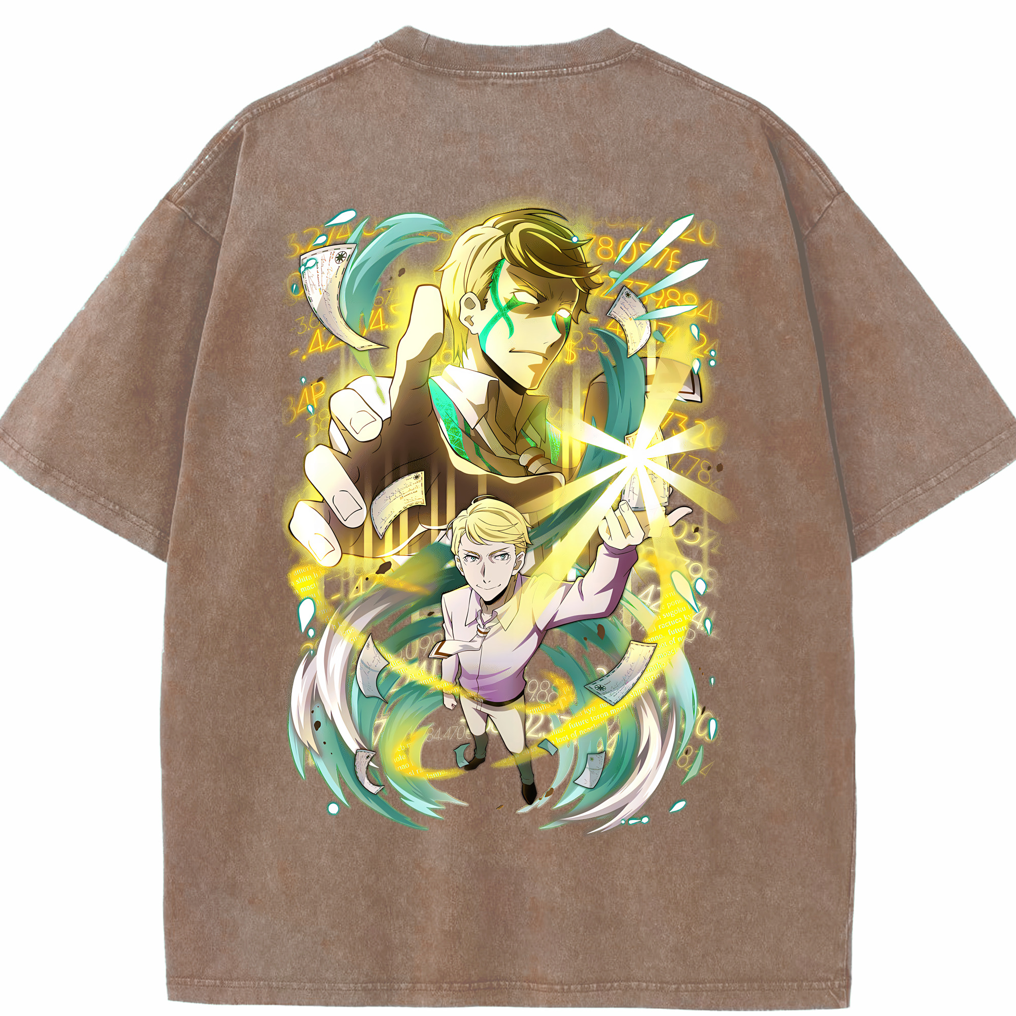 （画像用） 文豪ストレイドッグス Bungo Stray Dogs 綿100% ヴィンテージ風 半袖Tシャツ（背面プリント）