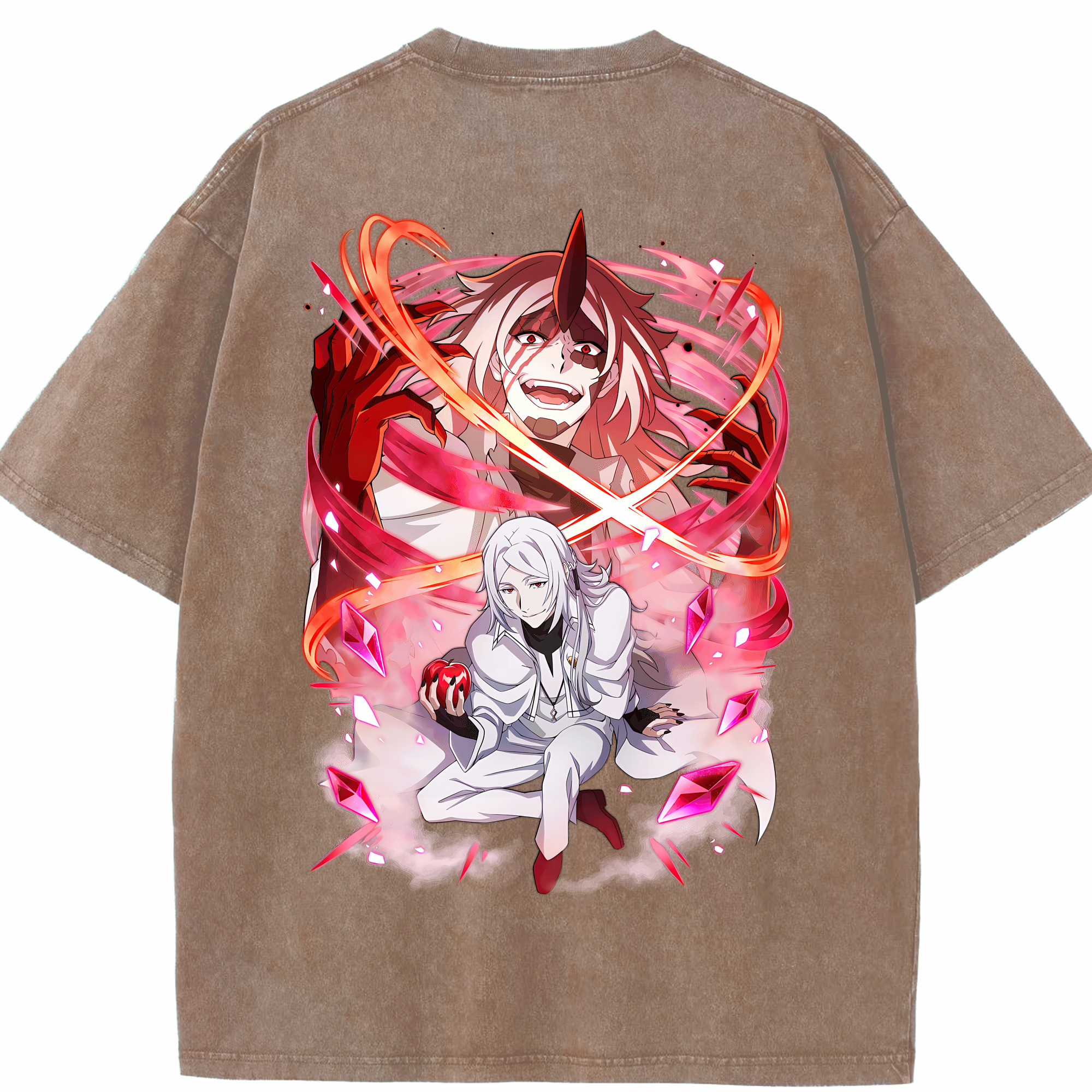 （画像用） 文豪ストレイドッグス Bungo Stray Dogs 綿100% ヴィンテージ風 半袖Tシャツ（背面プリント）