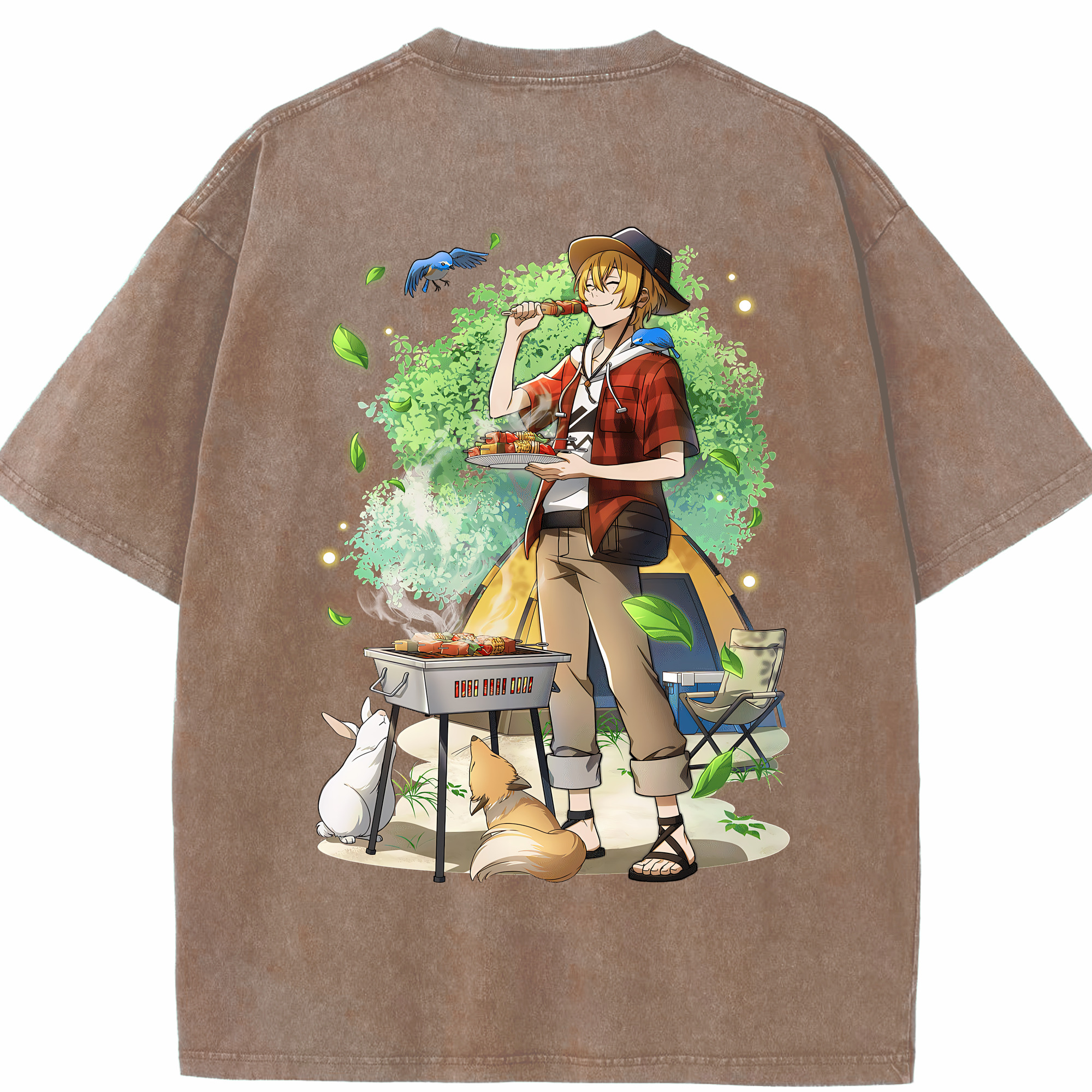（画像用） 文豪ストレイドッグス Bungo Stray Dogs 綿100% ヴィンテージ風 半袖Tシャツ（背面プリント）