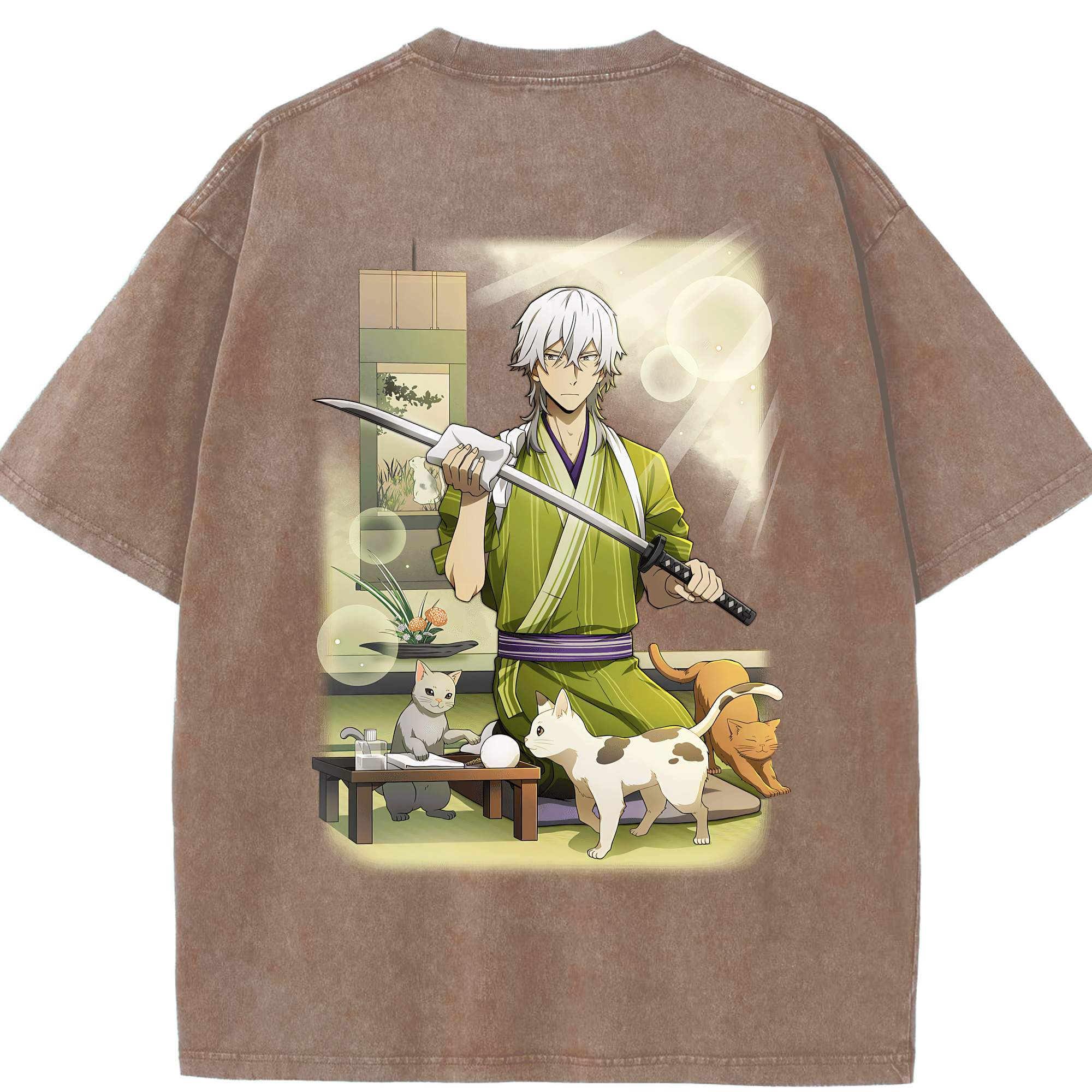 （画像用） 文豪ストレイドッグス Bungo Stray Dogs 綿100% ヴィンテージ風 半袖Tシャツ（背面プリント）