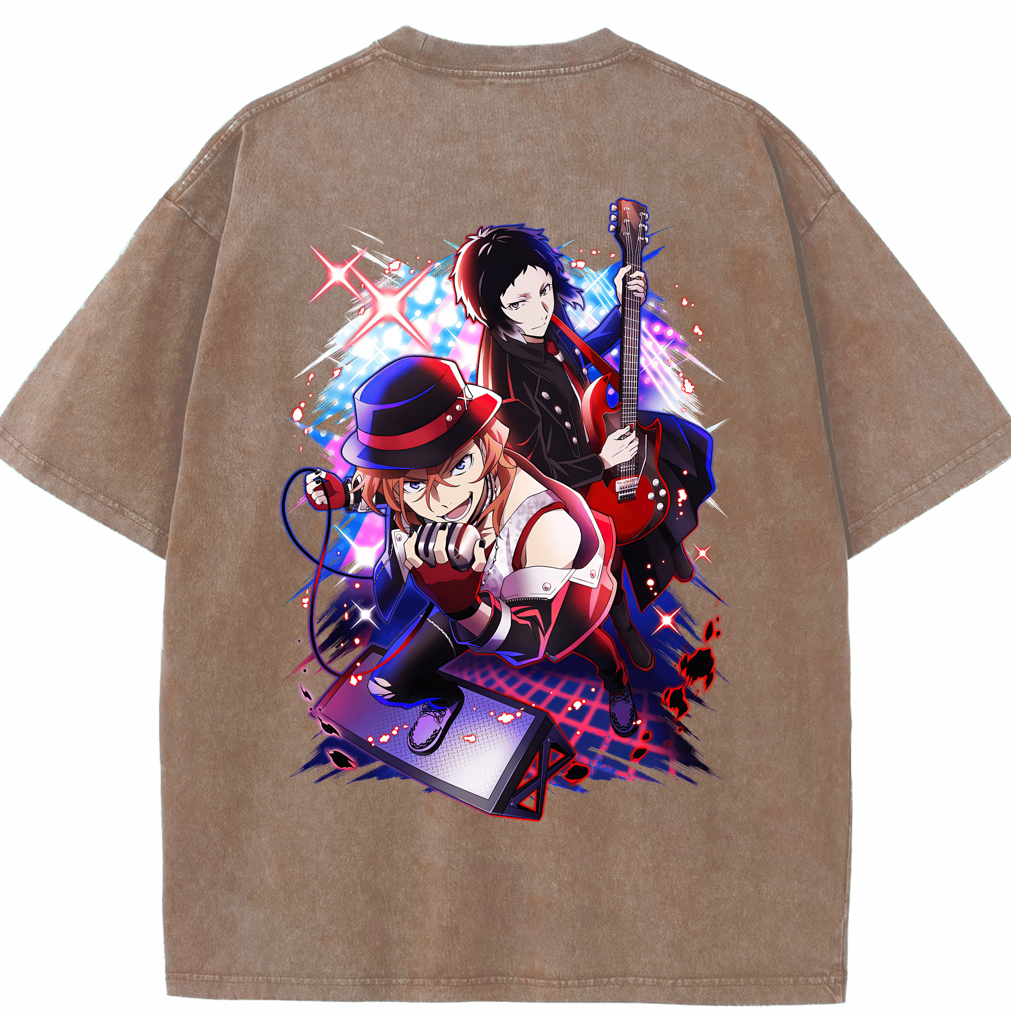 （画像用） 文豪ストレイドッグス Bungo Stray Dogs 綿100% ヴィンテージ風 半袖Tシャツ（背面プリント）