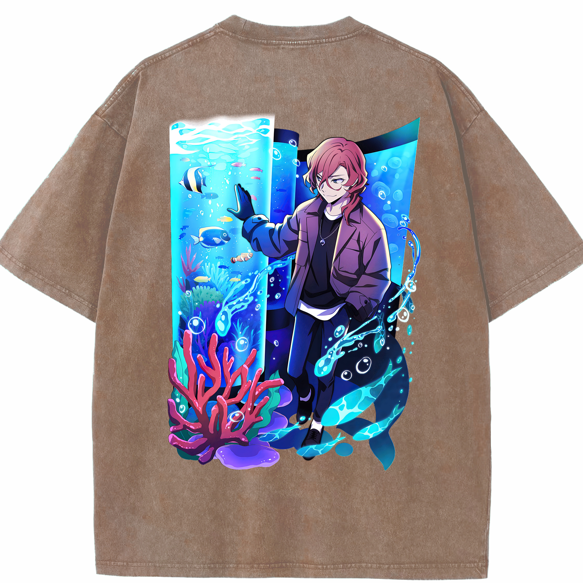 （画像用） 文豪ストレイドッグス Bungo Stray Dogs 綿100% ヴィンテージ風 半袖Tシャツ（背面プリント）