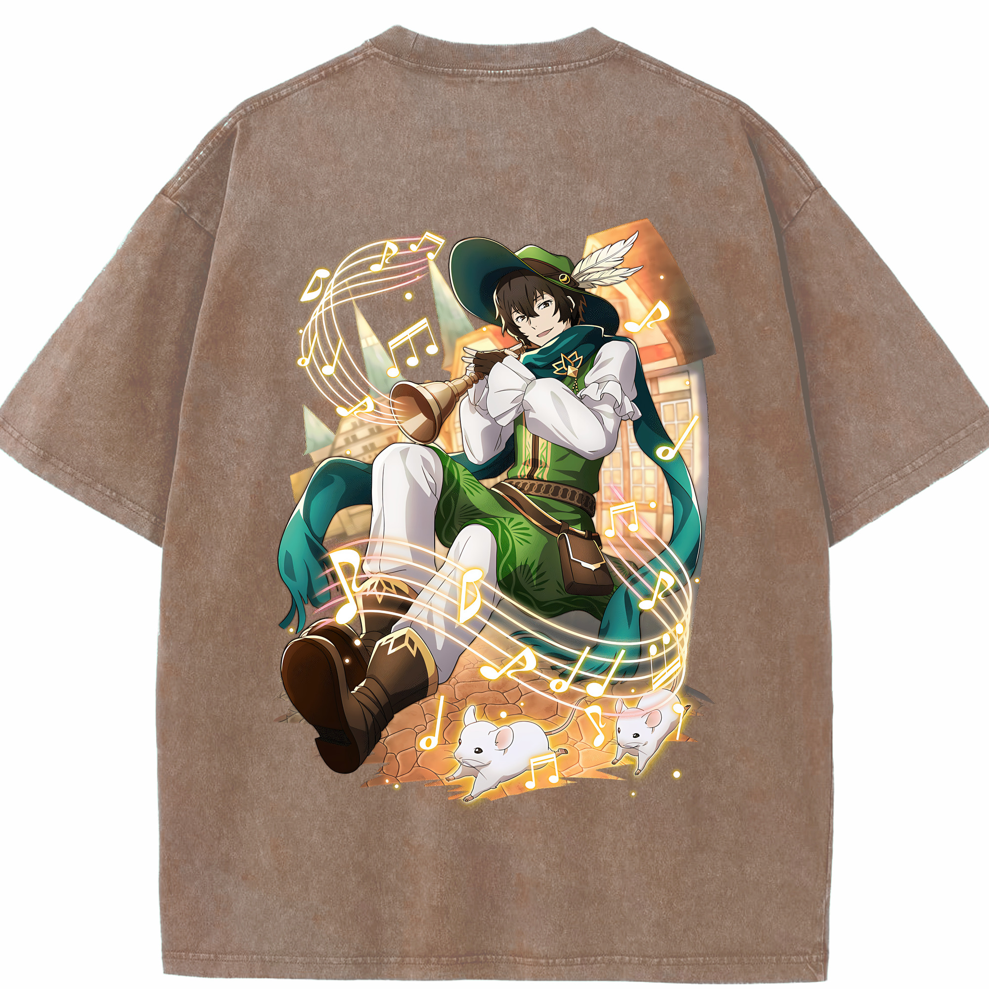 （画像用） 文豪ストレイドッグス Bungo Stray Dogs 綿100% ヴィンテージ風 半袖Tシャツ（背面プリント）