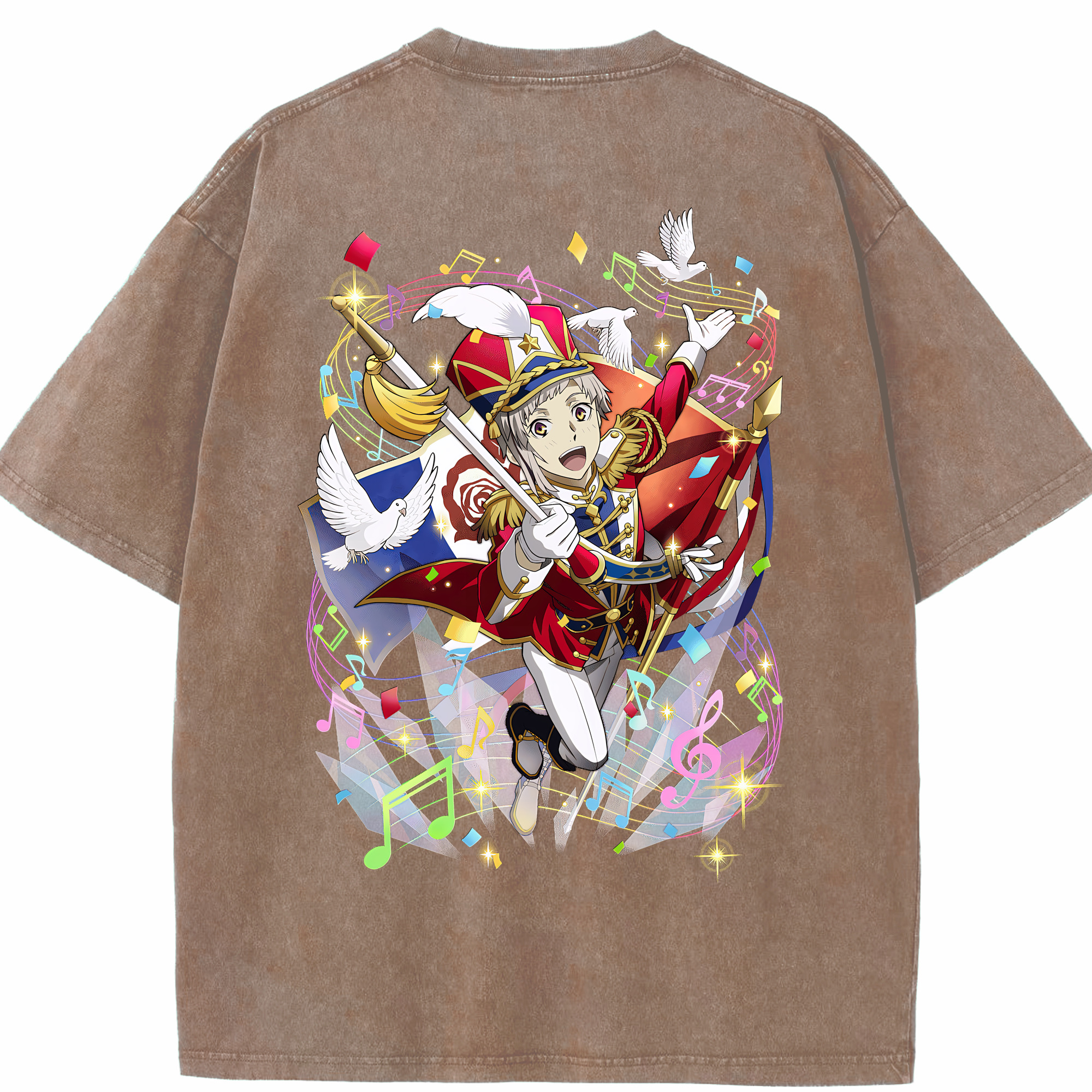 （画像用） 文豪ストレイドッグス Bungo Stray Dogs 綿100% ヴィンテージ風 半袖Tシャツ（背面プリント）