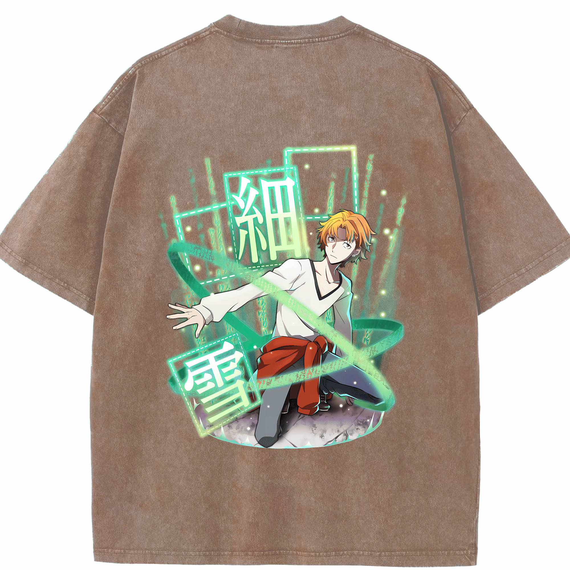 （画像用） 文豪ストレイドッグス Bungo Stray Dogs 綿100% ヴィンテージ風 半袖Tシャツ（背面プリント）