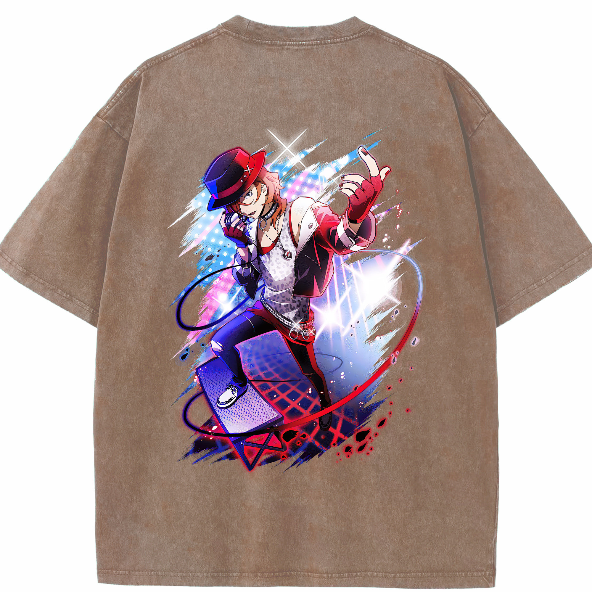 （画像用） 文豪ストレイドッグス Bungo Stray Dogs 綿100% ヴィンテージ風 半袖Tシャツ（背面プリント）