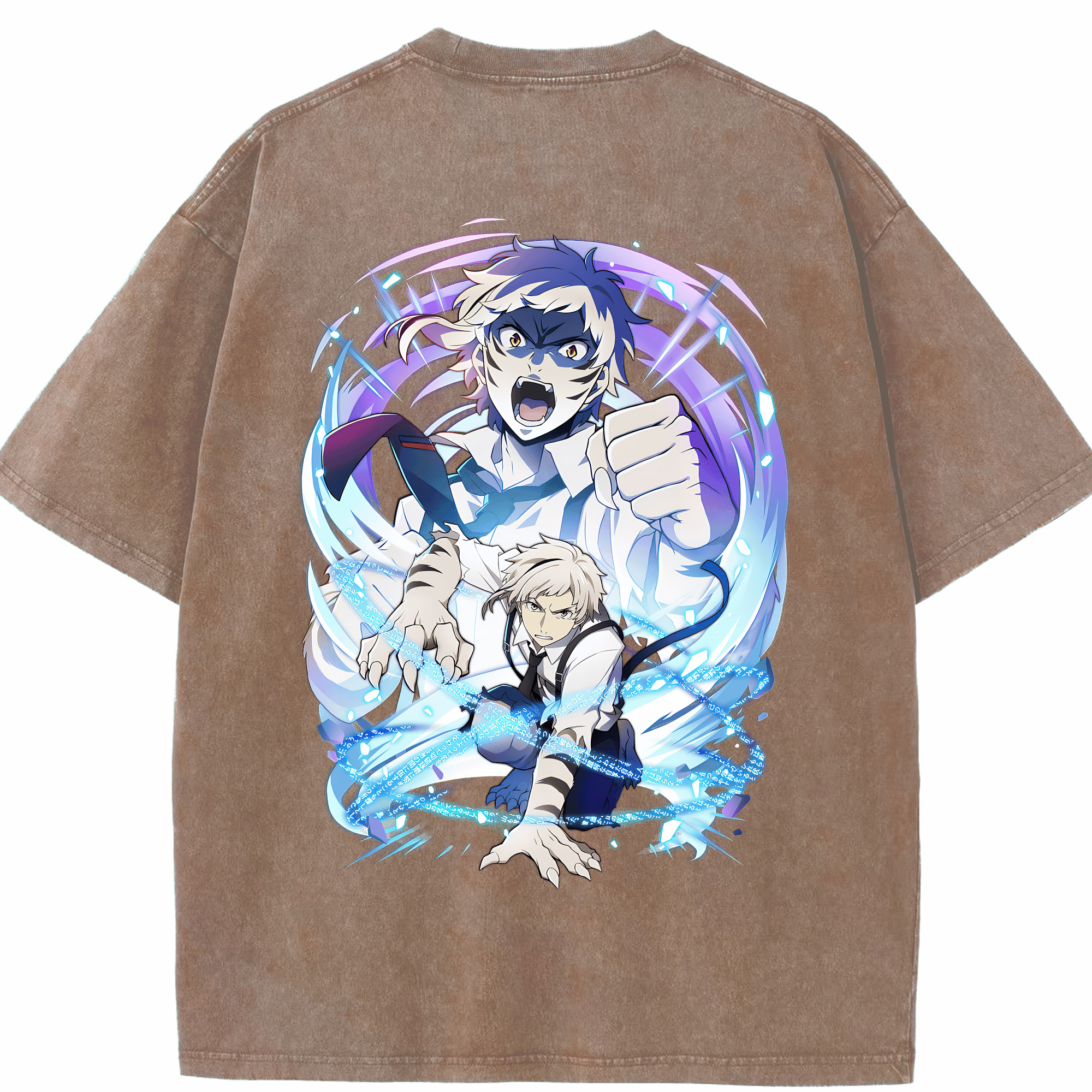 （画像用） 文豪ストレイドッグス Bungo Stray Dogs 綿100% ヴィンテージ風 半袖Tシャツ（背面プリント）