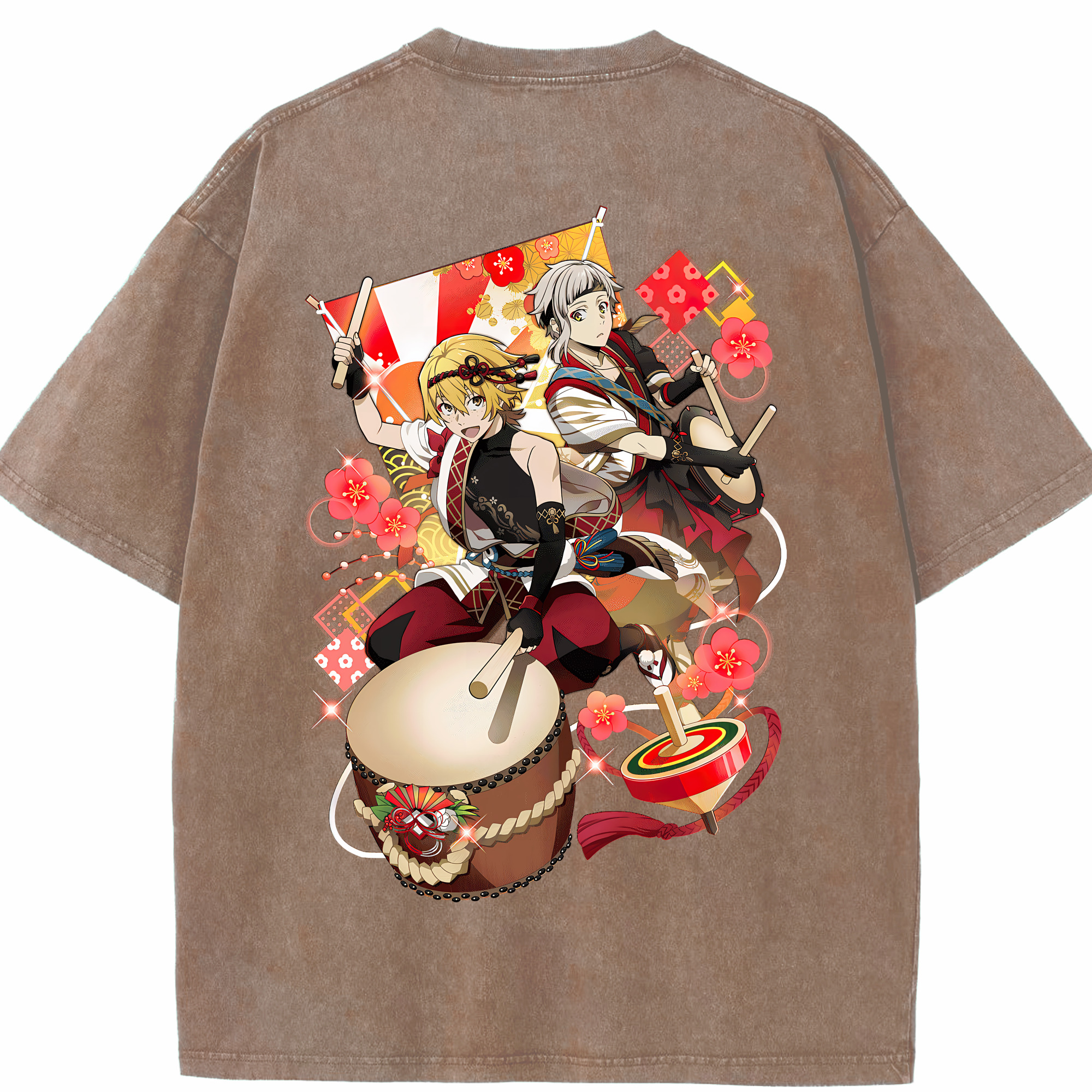 （画像用） 文豪ストレイドッグス Bungo Stray Dogs 綿100% ヴィンテージ風 半袖Tシャツ（背面プリント）