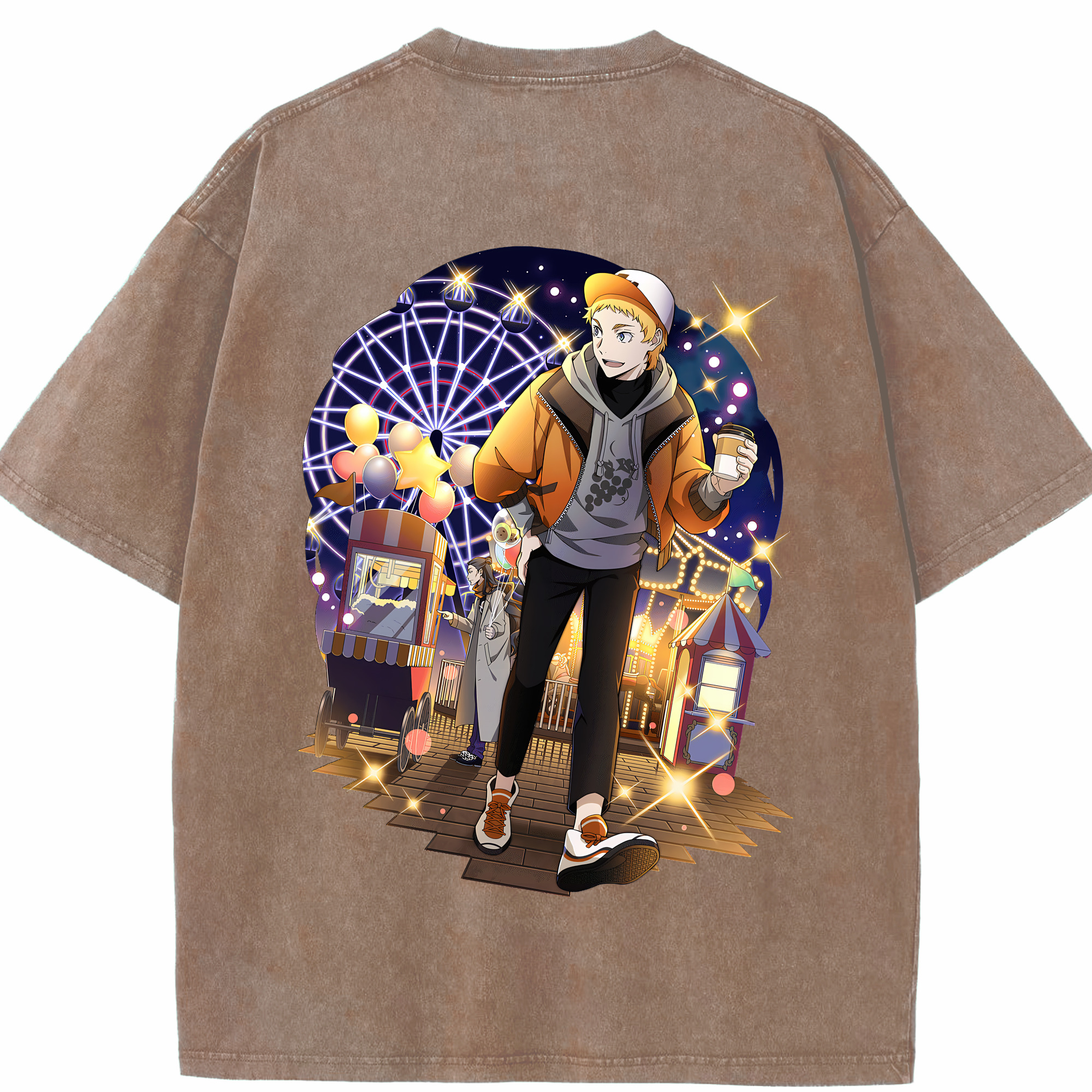 （画像用） 文豪ストレイドッグス Bungo Stray Dogs 綿100% ヴィンテージ風 半袖Tシャツ（背面プリント）