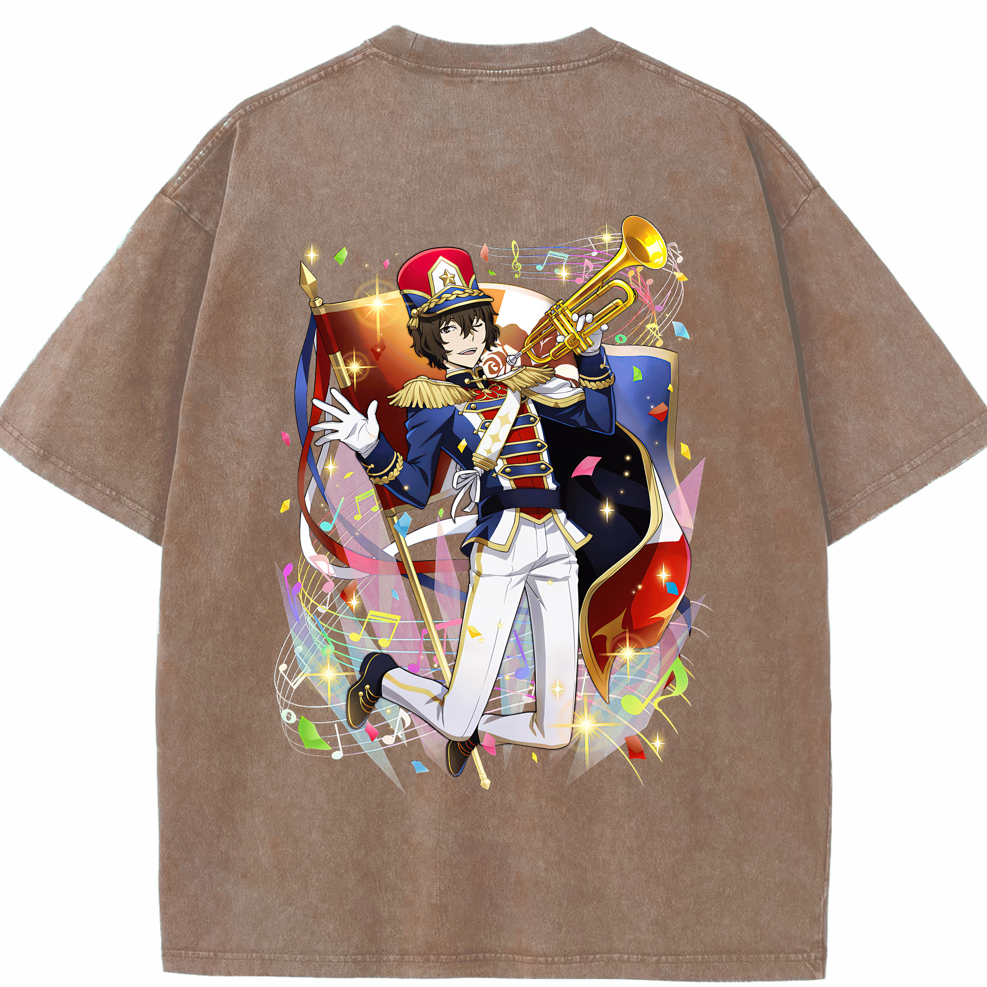（画像用） 文豪ストレイドッグス Bungo Stray Dogs 綿100% ヴィンテージ風 半袖Tシャツ（背面プリント）