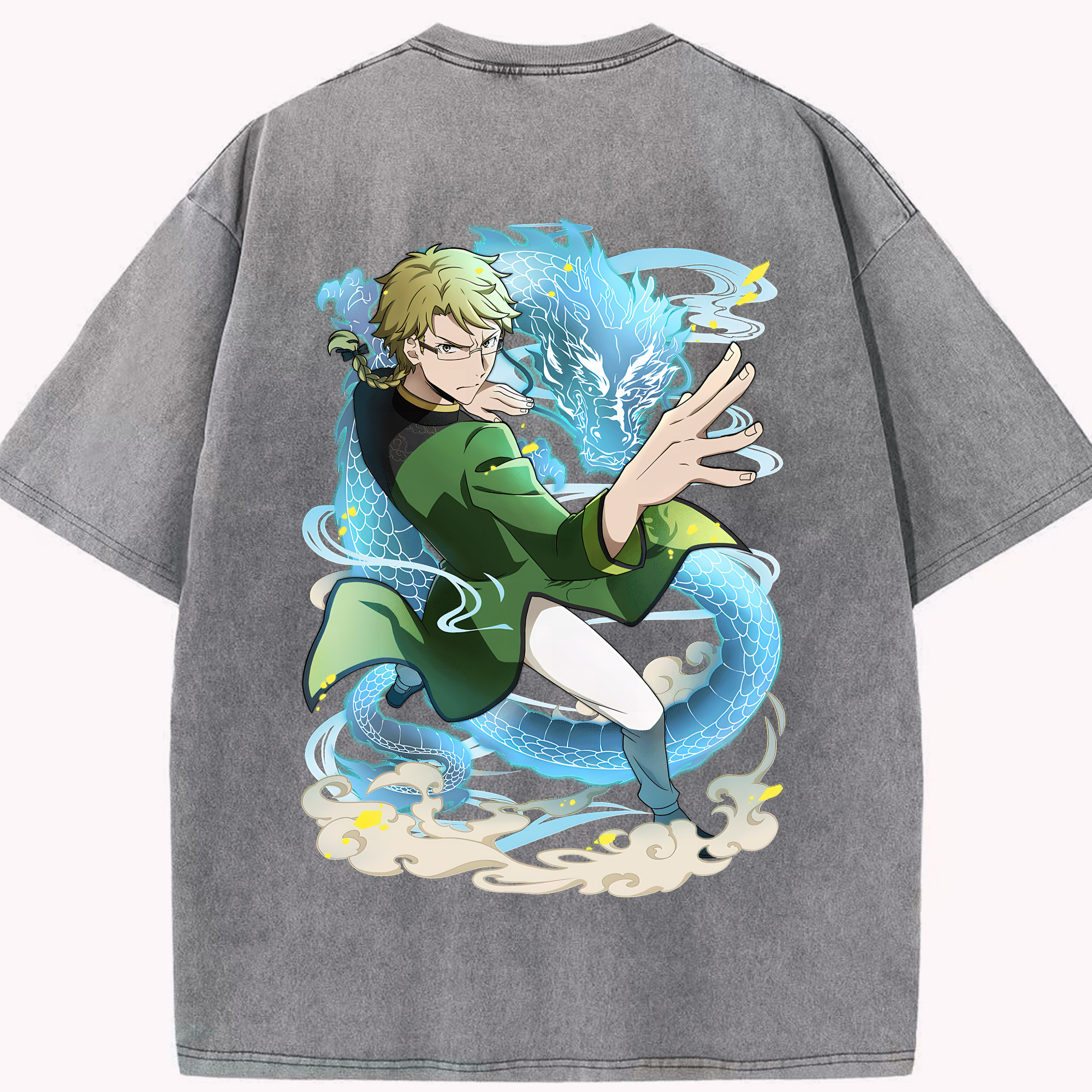 （画像用） 文豪ストレイドッグス Bungo Stray Dogs 綿100% ヴィンテージ風 半袖Tシャツ（背面プリント）