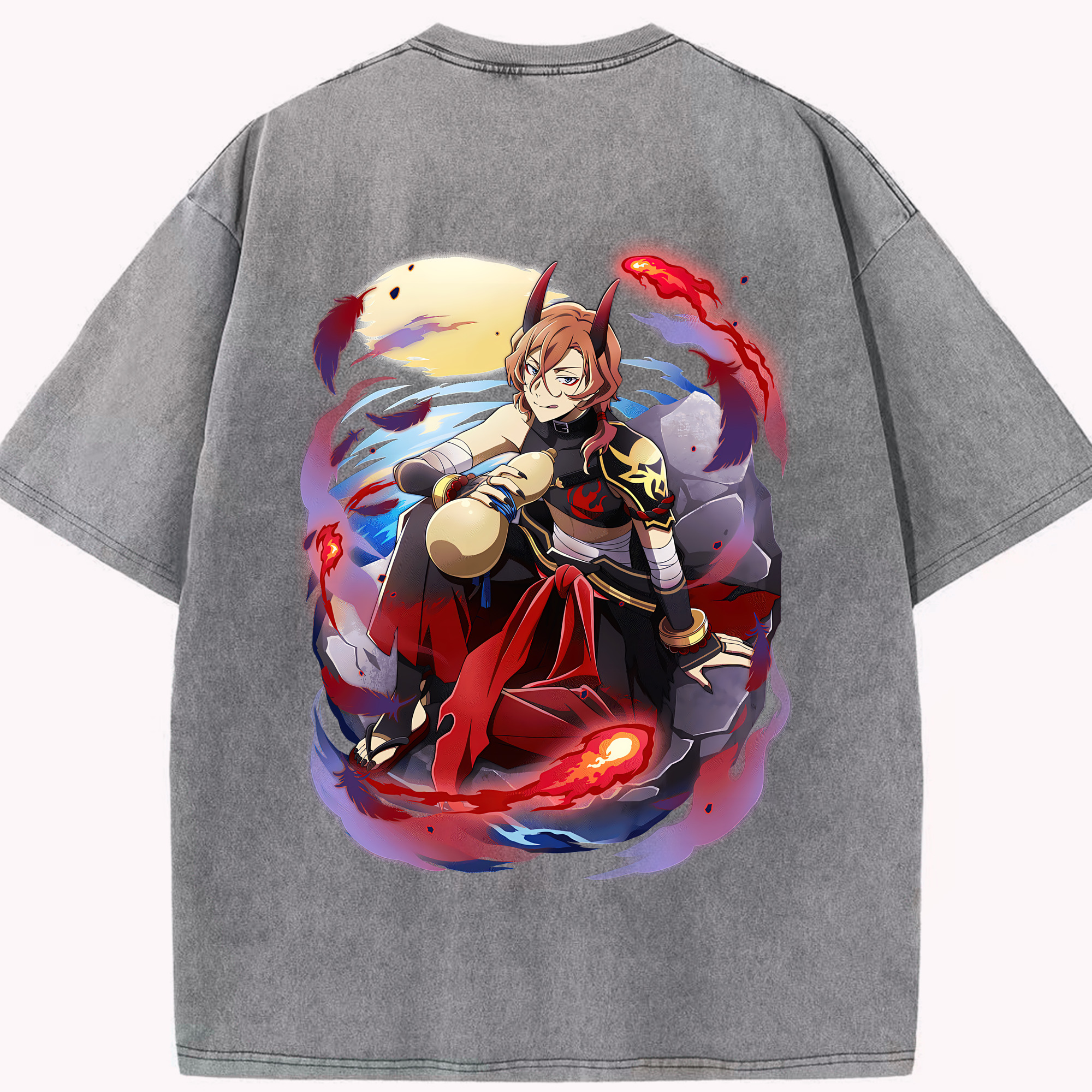 （画像用） 文豪ストレイドッグス Bungo Stray Dogs 綿100% ヴィンテージ風 半袖Tシャツ（背面プリント）