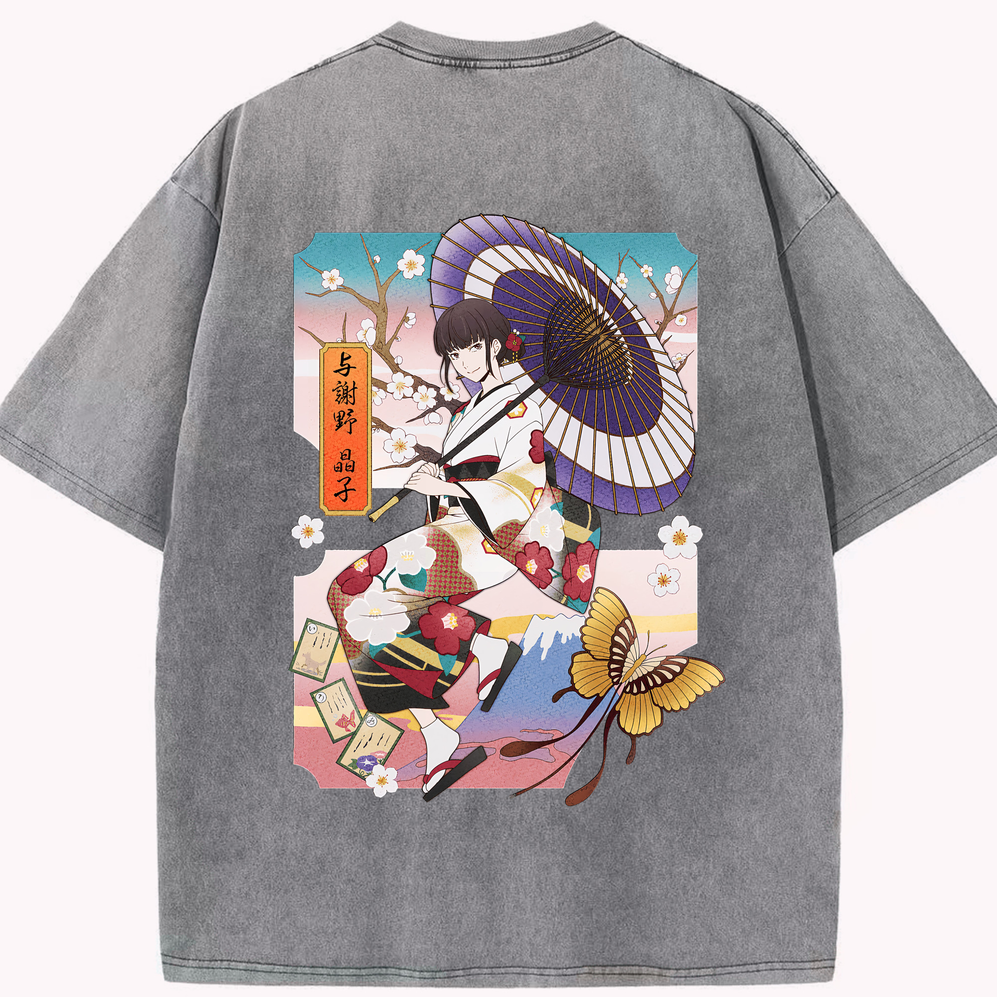 （画像用） 文豪ストレイドッグス Bungo Stray Dogs 綿100% ヴィンテージ風 半袖Tシャツ（背面プリント）
