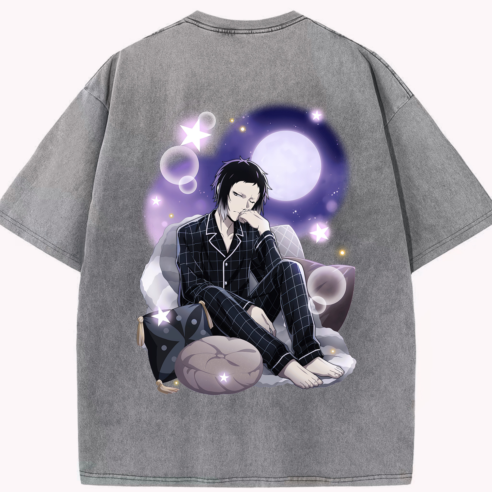 （画像用） 文豪ストレイドッグス Bungo Stray Dogs 綿100% ヴィンテージ風 半袖Tシャツ（背面プリント）