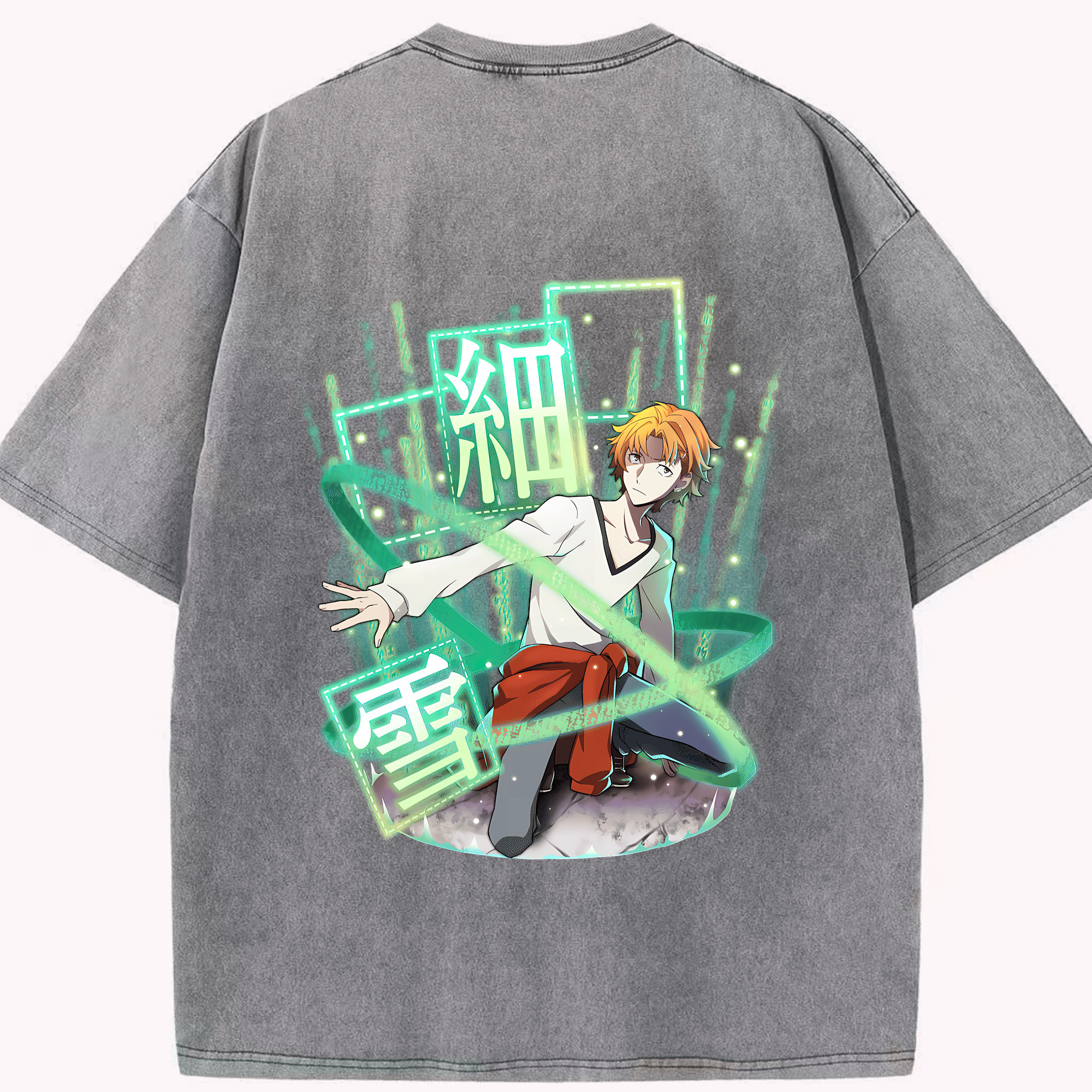 （画像用） 文豪ストレイドッグス Bungo Stray Dogs 綿100% ヴィンテージ風 半袖Tシャツ（背面プリント）