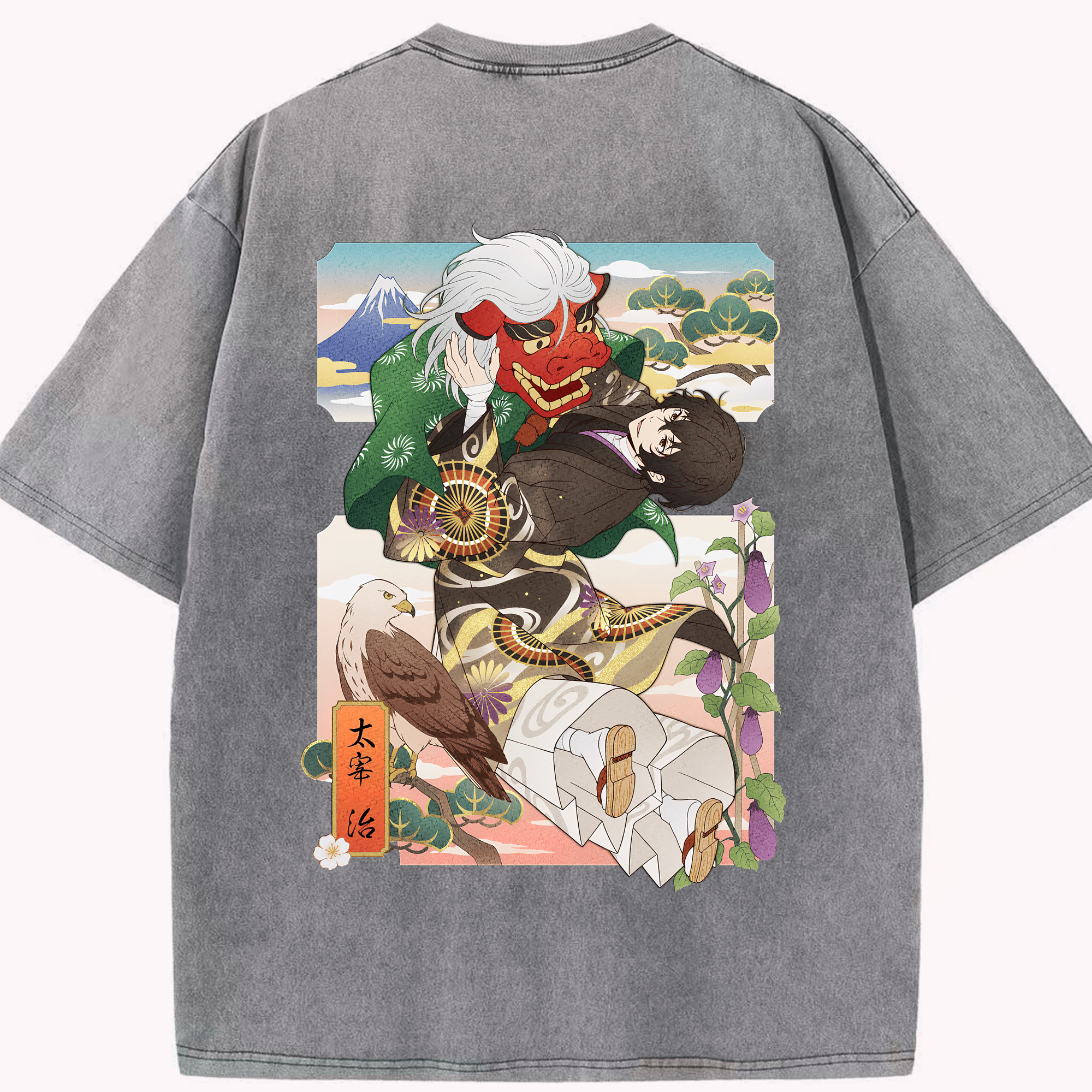 （画像用） 文豪ストレイドッグス Bungo Stray Dogs 綿100% ヴィンテージ風 半袖Tシャツ（背面プリント）