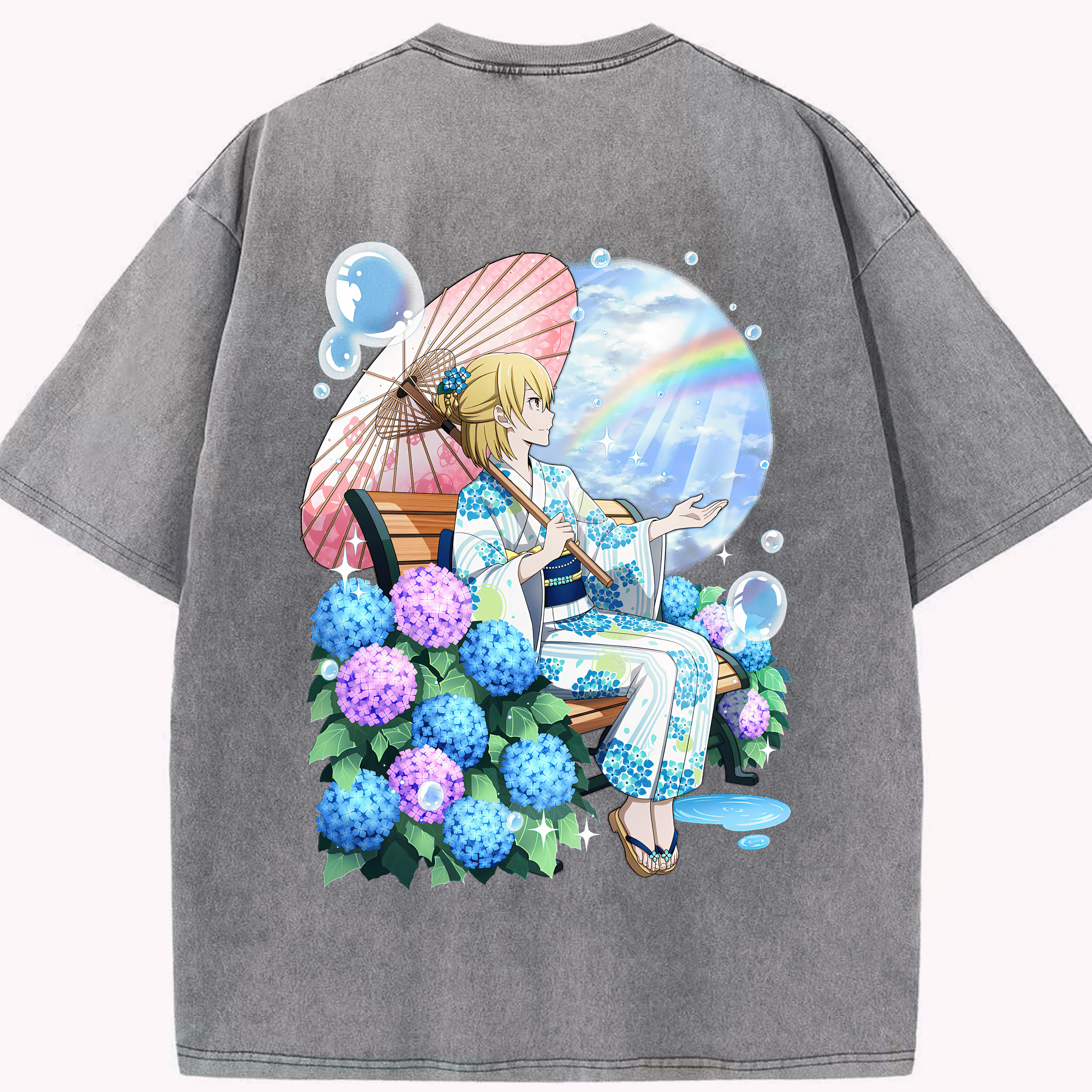 （画像用） 文豪ストレイドッグス Bungo Stray Dogs 綿100% ヴィンテージ風 半袖Tシャツ（背面プリント）