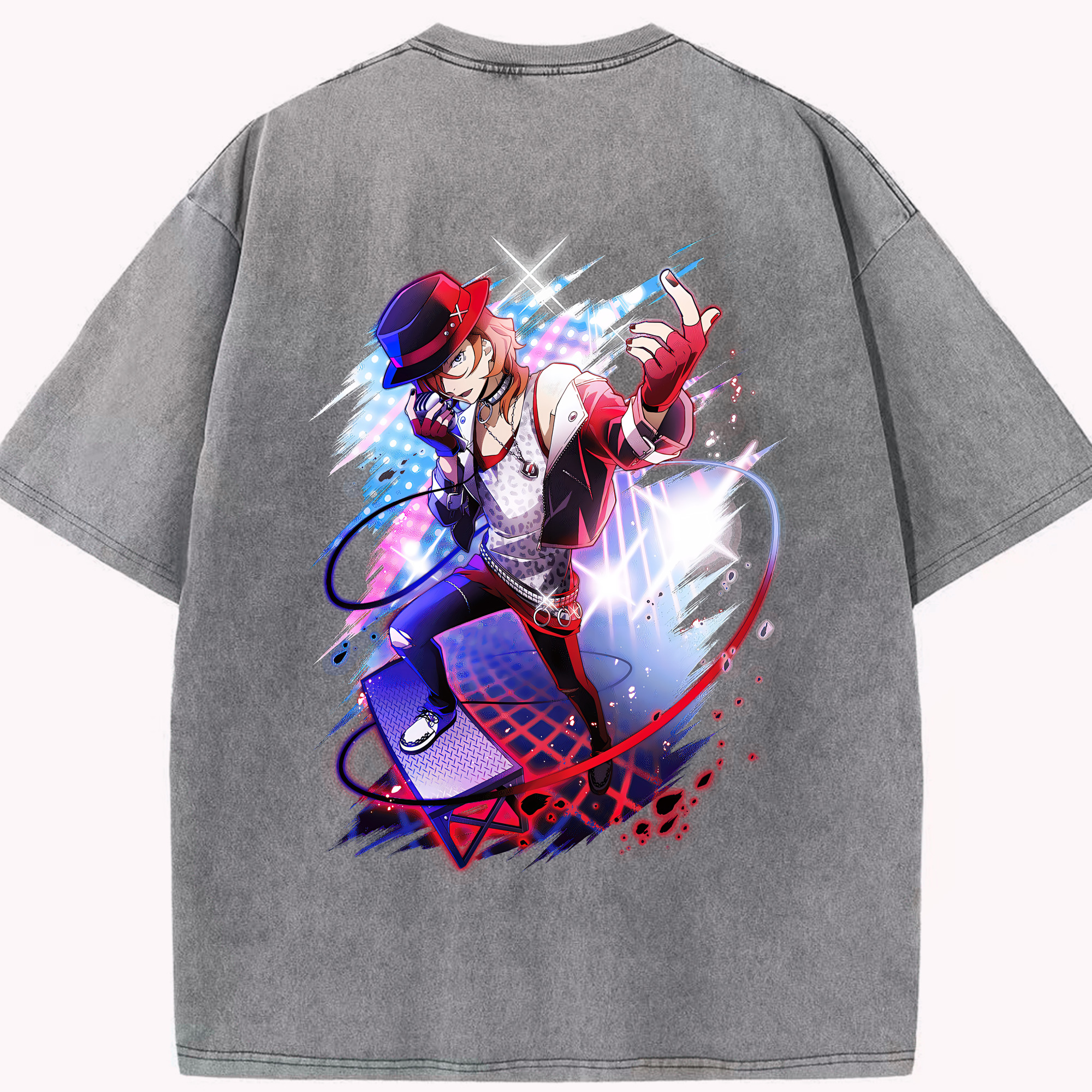 （画像用） 文豪ストレイドッグス Bungo Stray Dogs 綿100% ヴィンテージ風 半袖Tシャツ（背面プリント）