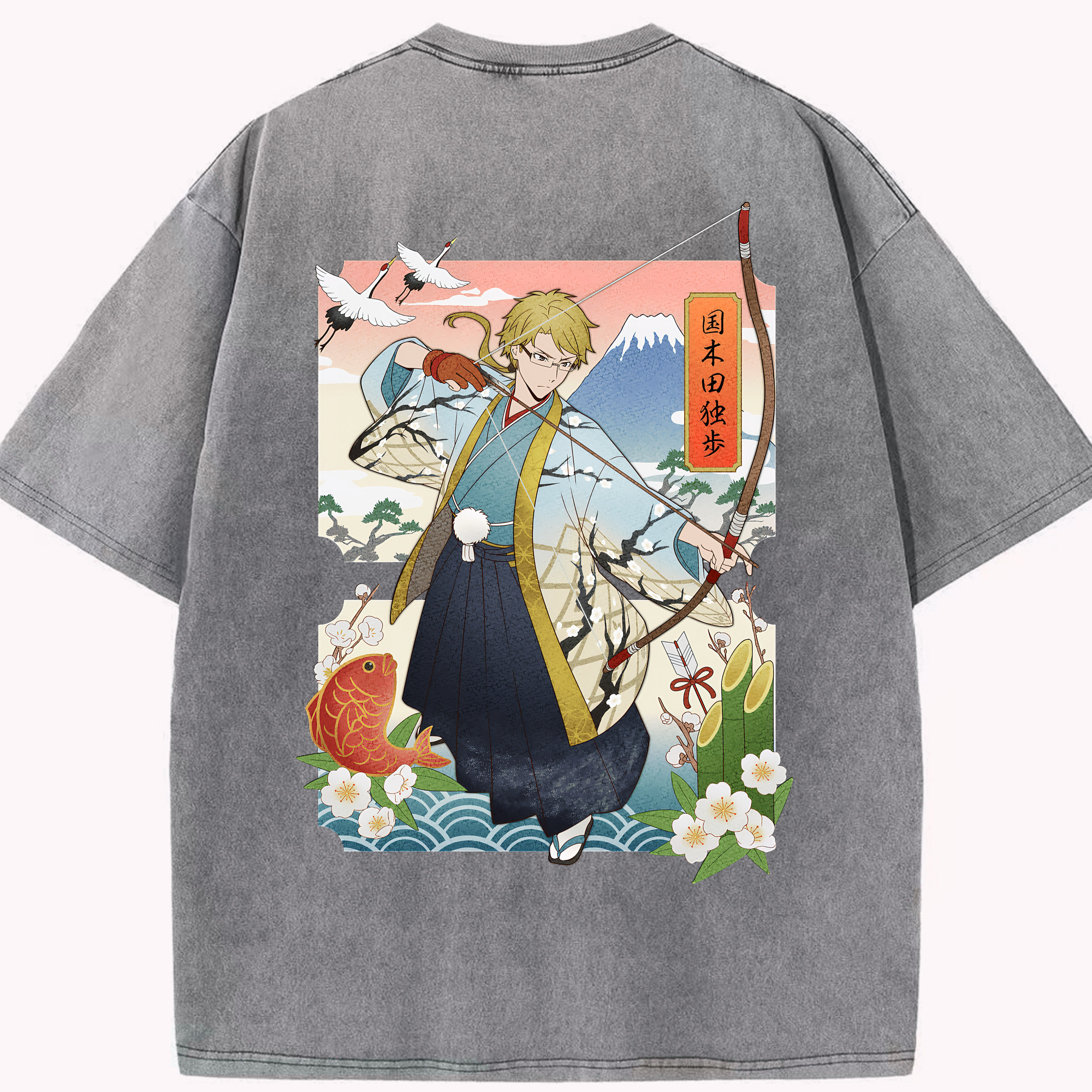 （画像用） 文豪ストレイドッグス Bungo Stray Dogs 綿100% ヴィンテージ風 半袖Tシャツ（背面プリント）