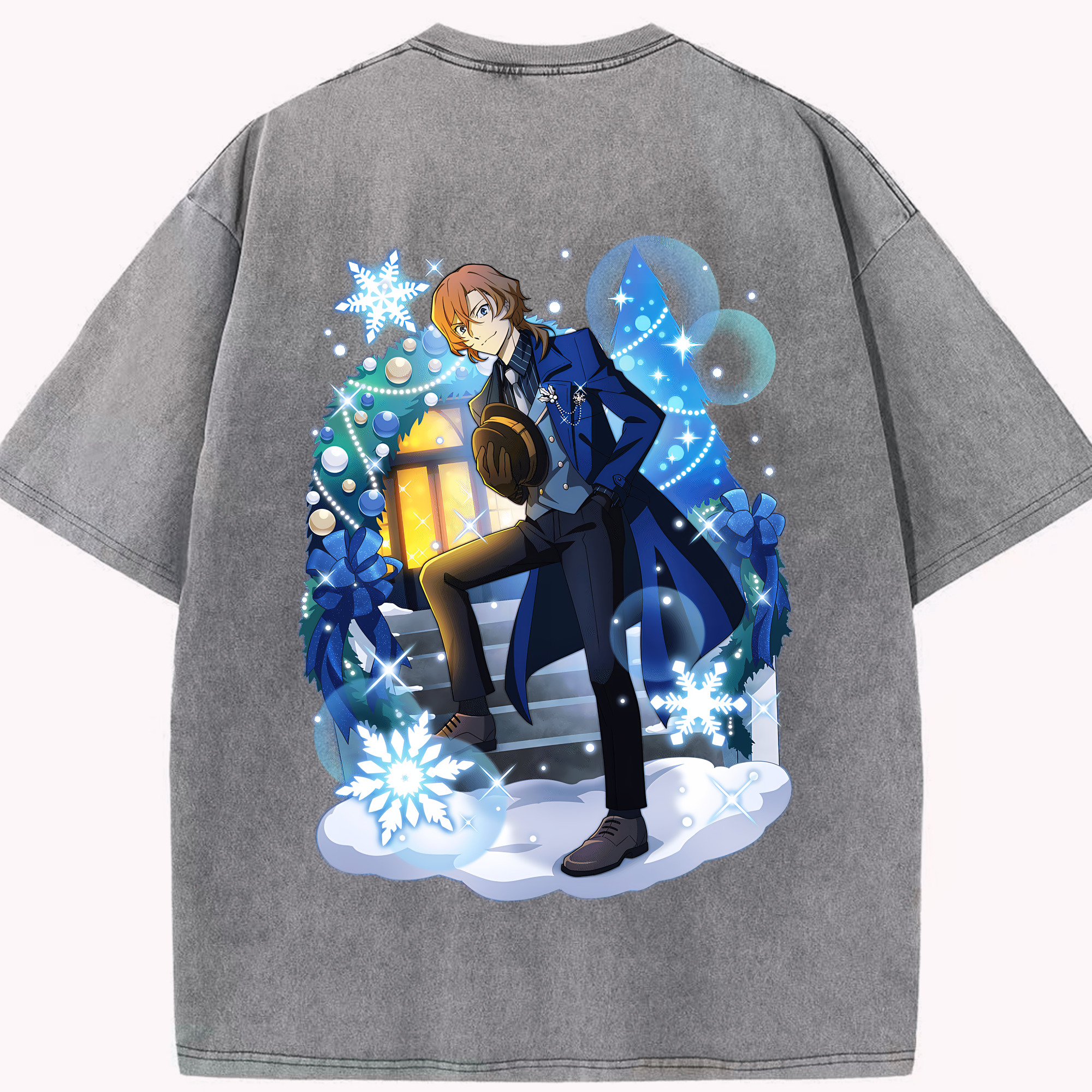 （画像用） 文豪ストレイドッグス Bungo Stray Dogs 綿100% ヴィンテージ風 半袖Tシャツ（背面プリント）
