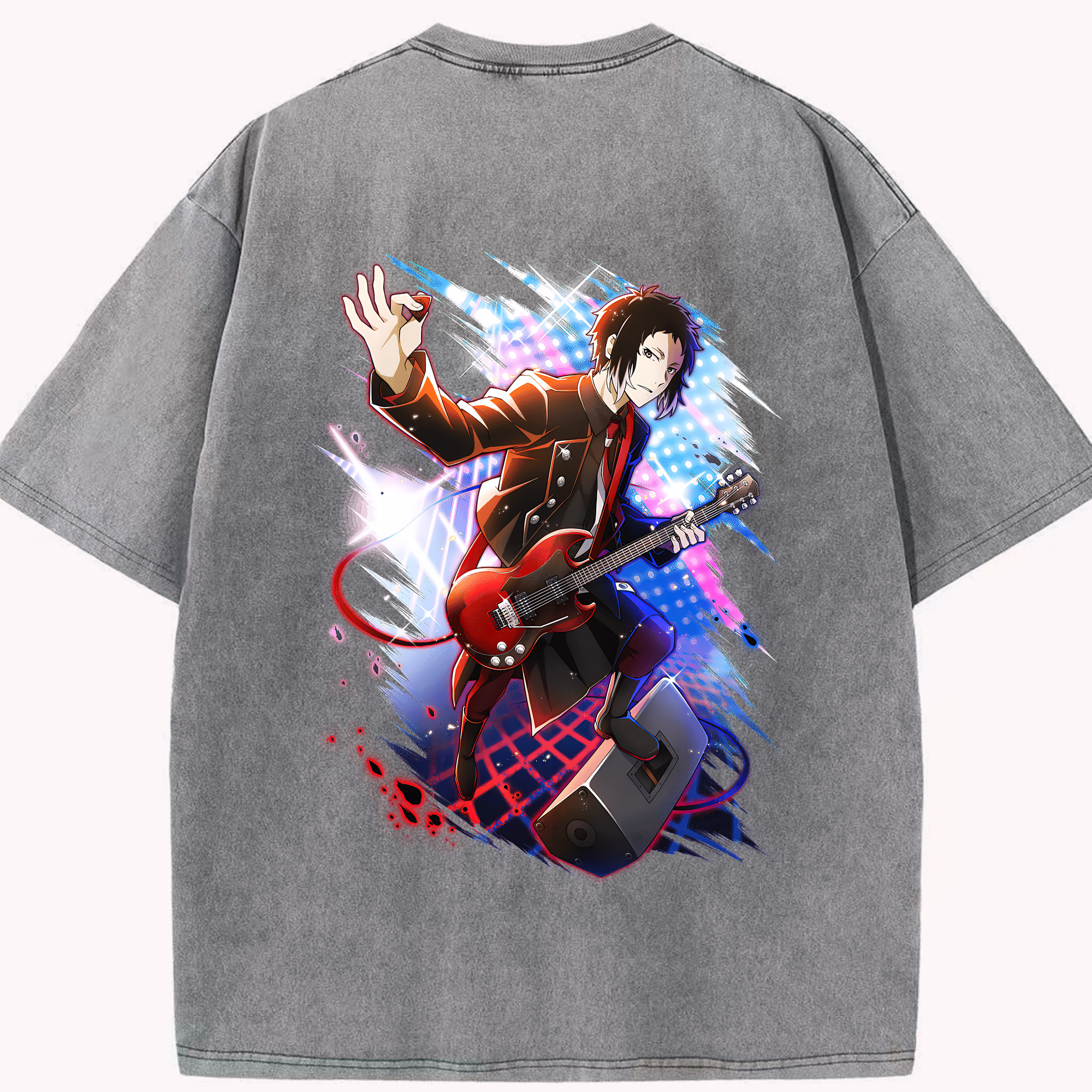 （画像用） 文豪ストレイドッグス Bungo Stray Dogs 綿100% ヴィンテージ風 半袖Tシャツ（背面プリント）