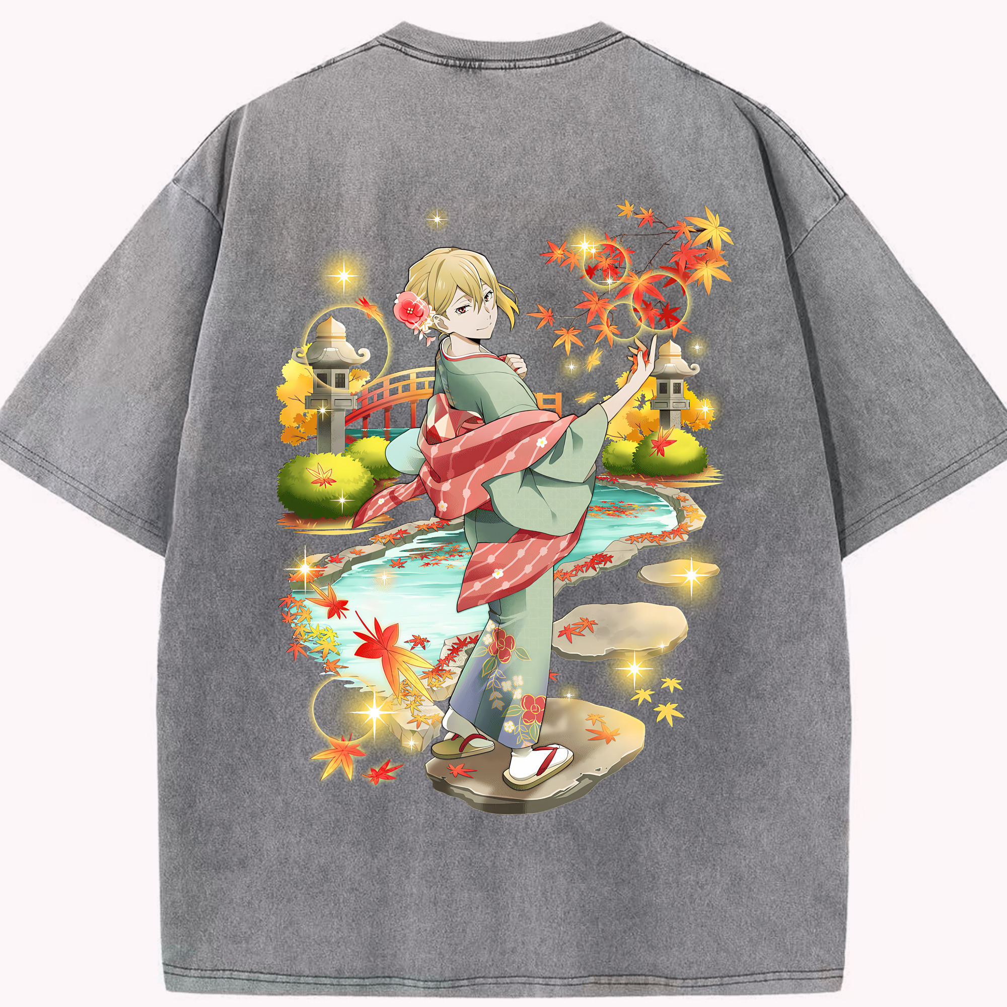 （画像用） 文豪ストレイドッグス Bungo Stray Dogs 綿100% ヴィンテージ風 半袖Tシャツ（背面プリント）
