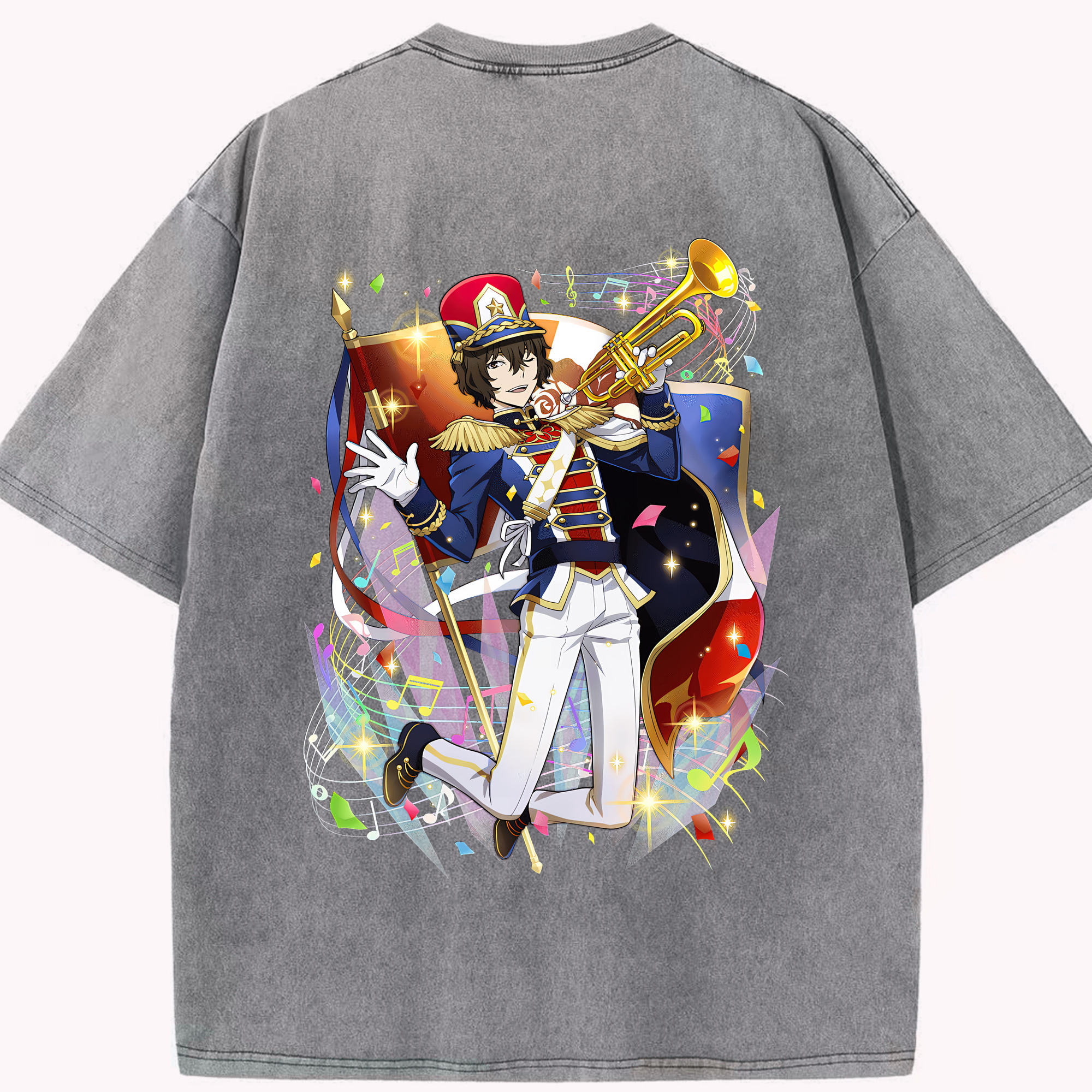 （画像用） 文豪ストレイドッグス Bungo Stray Dogs 綿100% ヴィンテージ風 半袖Tシャツ（背面プリント）