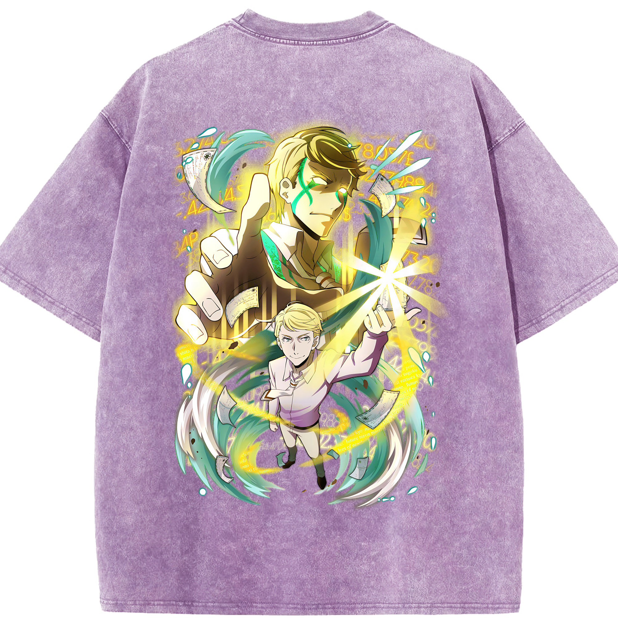 （画像用） 文豪ストレイドッグス Bungo Stray Dogs 綿100% ヴィンテージ風 半袖Tシャツ（背面プリント）