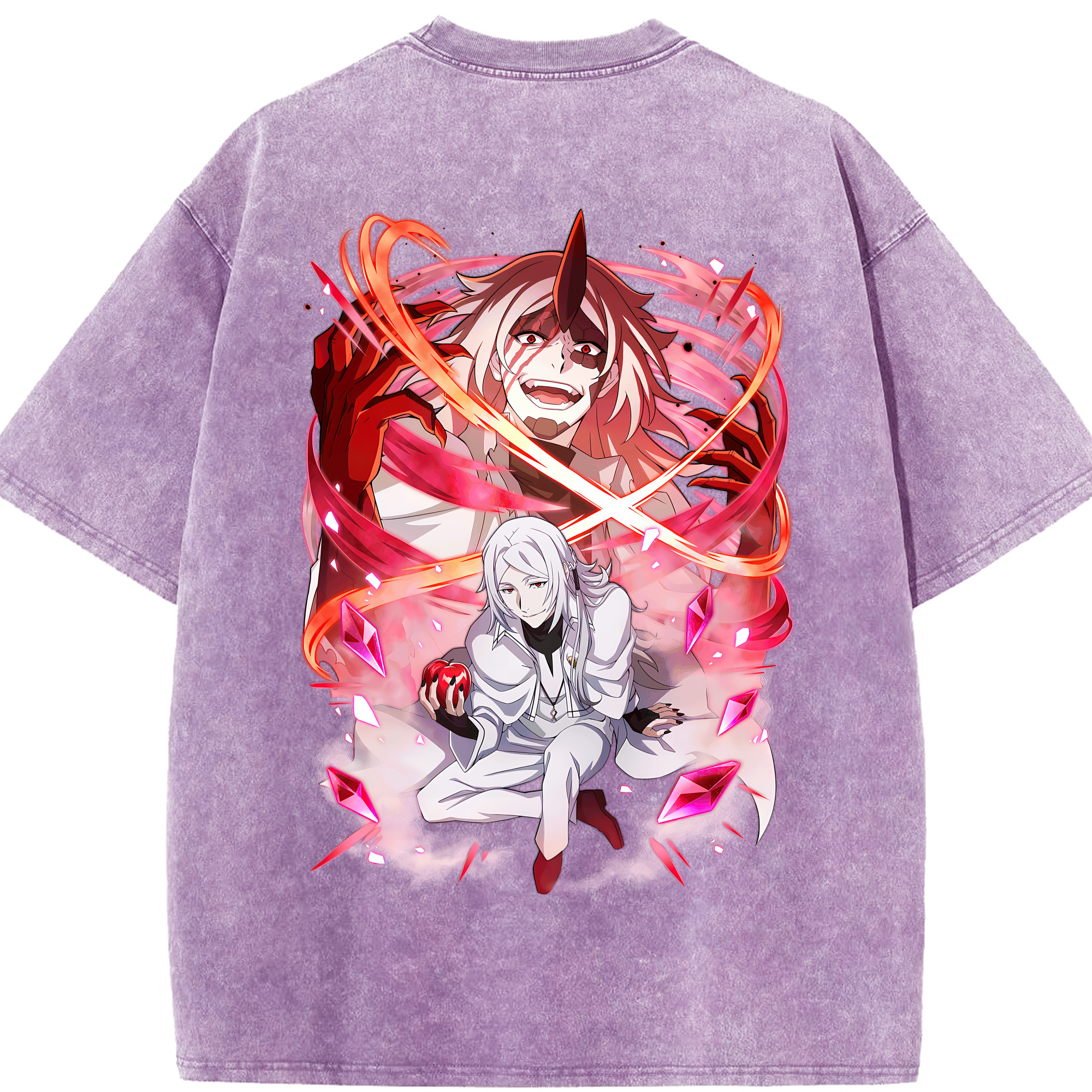 （画像用） 文豪ストレイドッグス Bungo Stray Dogs 綿100% ヴィンテージ風 半袖Tシャツ（背面プリント）