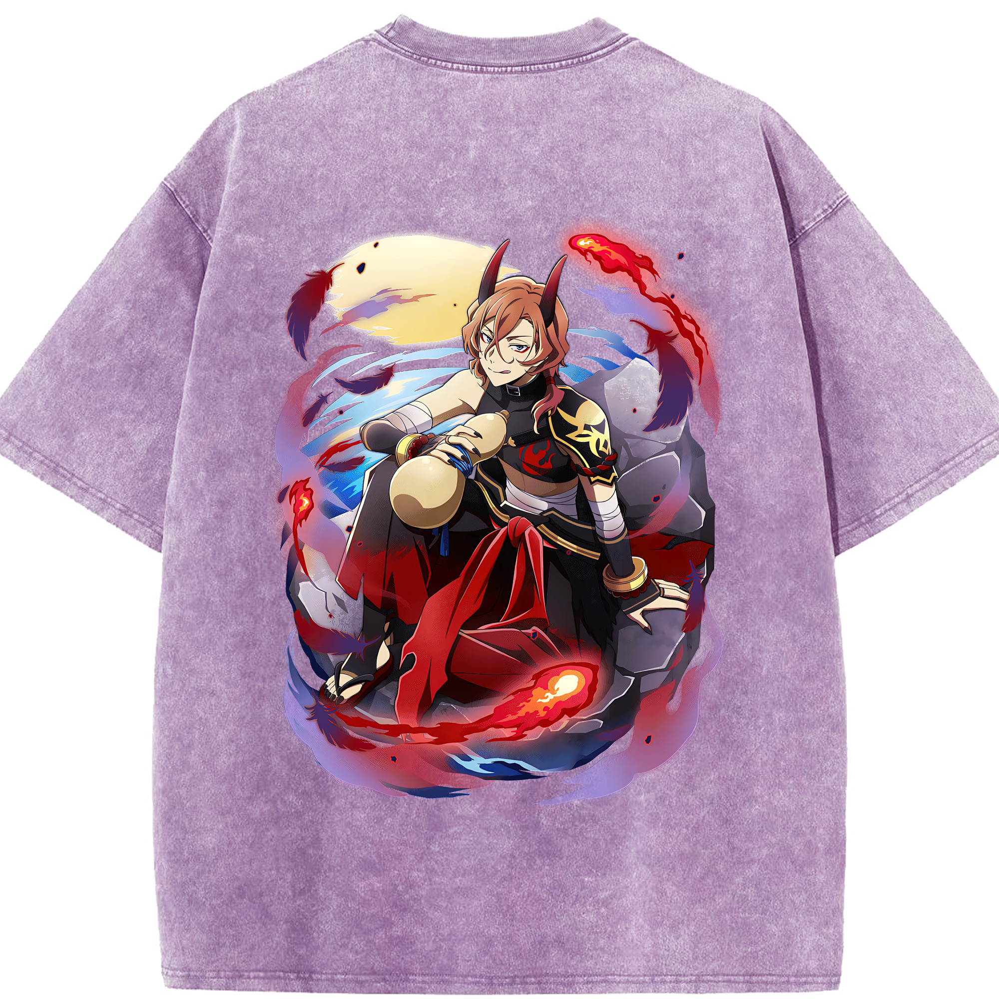 （画像用） 文豪ストレイドッグス Bungo Stray Dogs 綿100% ヴィンテージ風 半袖Tシャツ（背面プリント）