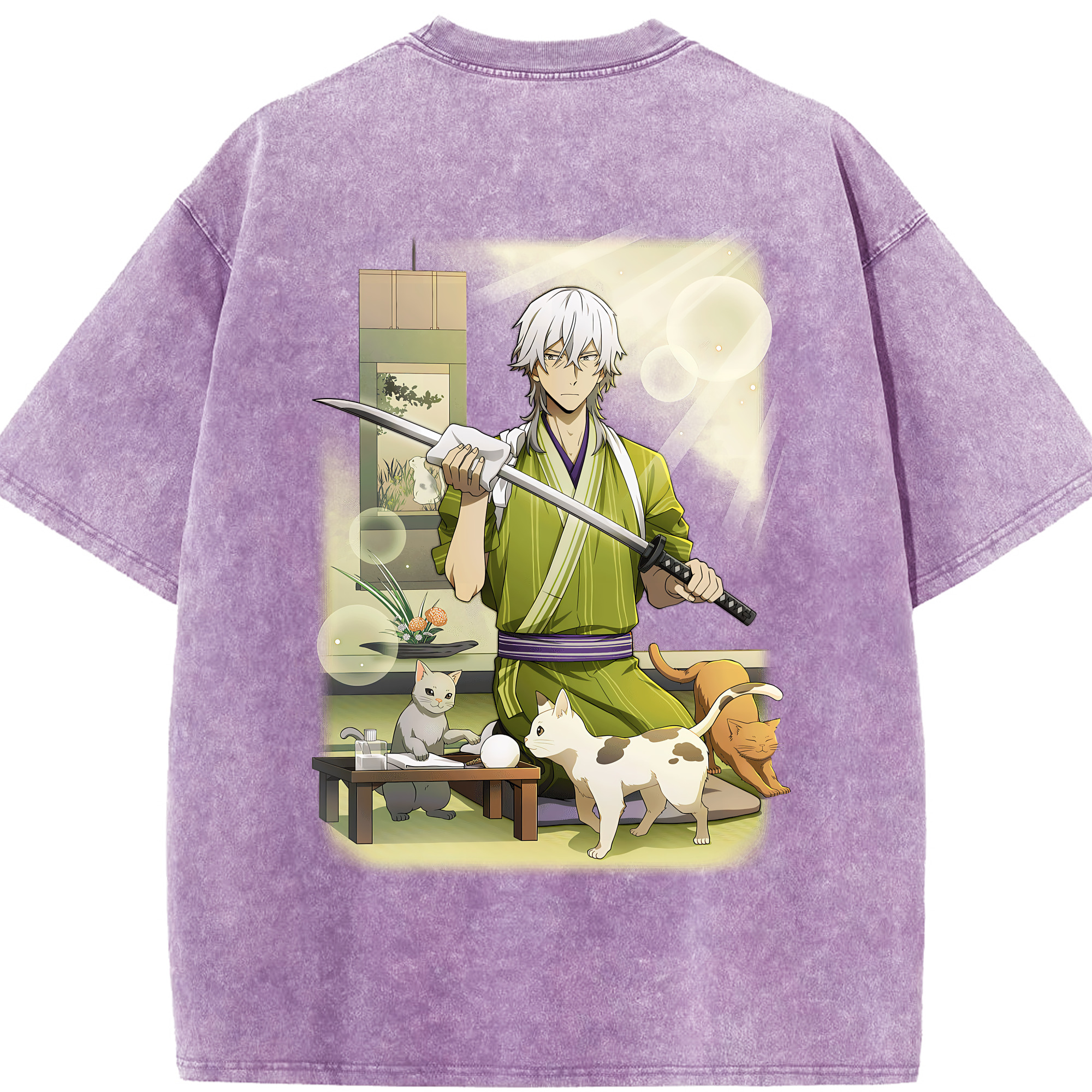 （画像用） 文豪ストレイドッグス Bungo Stray Dogs 綿100% ヴィンテージ風 半袖Tシャツ（背面プリント）