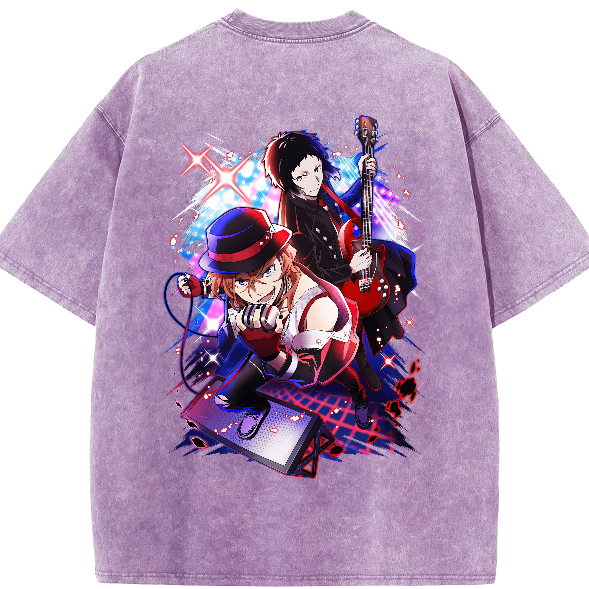 （画像用） 文豪ストレイドッグス Bungo Stray Dogs 綿100% ヴィンテージ風 半袖Tシャツ（背面プリント）