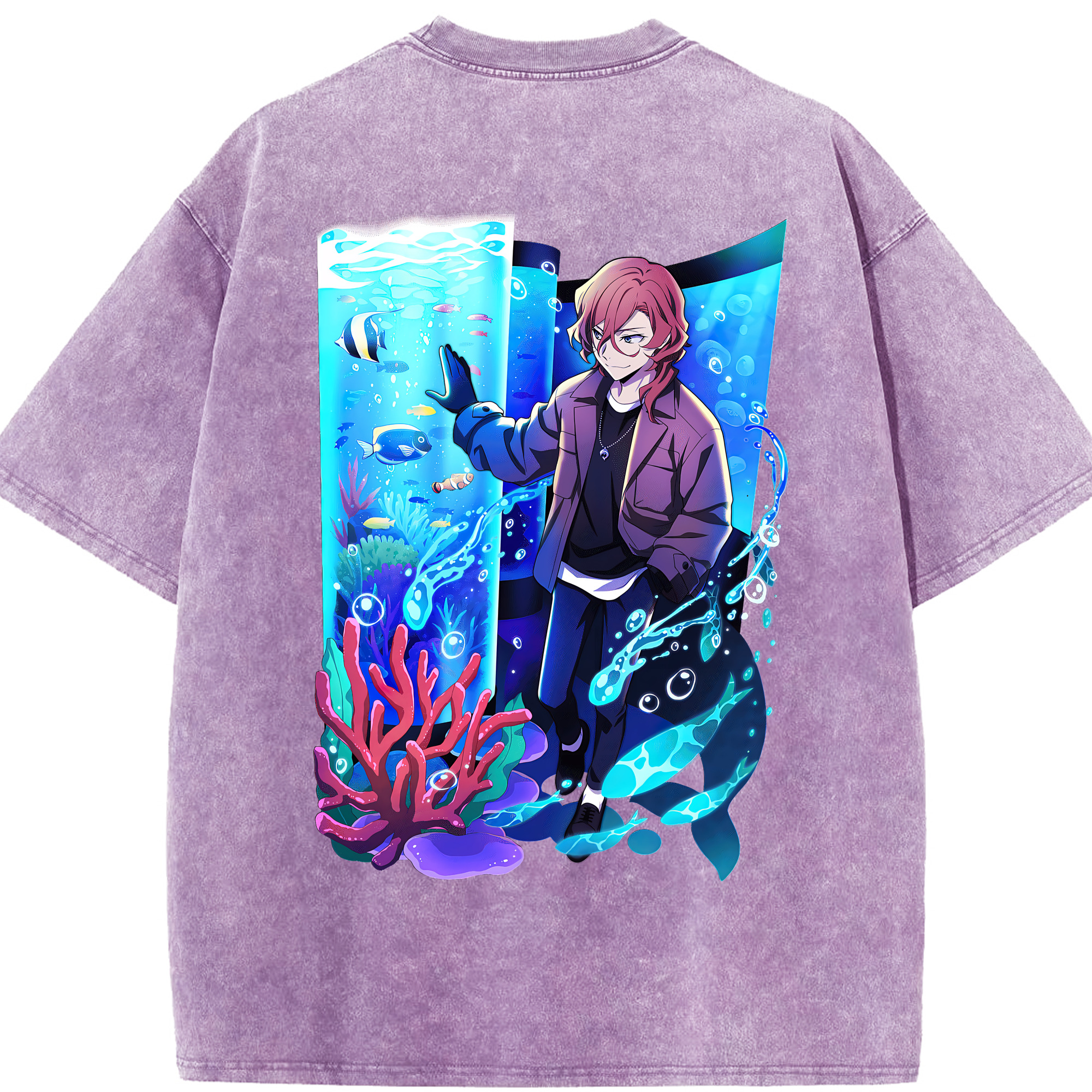 （画像用） 文豪ストレイドッグス Bungo Stray Dogs 綿100% ヴィンテージ風 半袖Tシャツ（背面プリント）