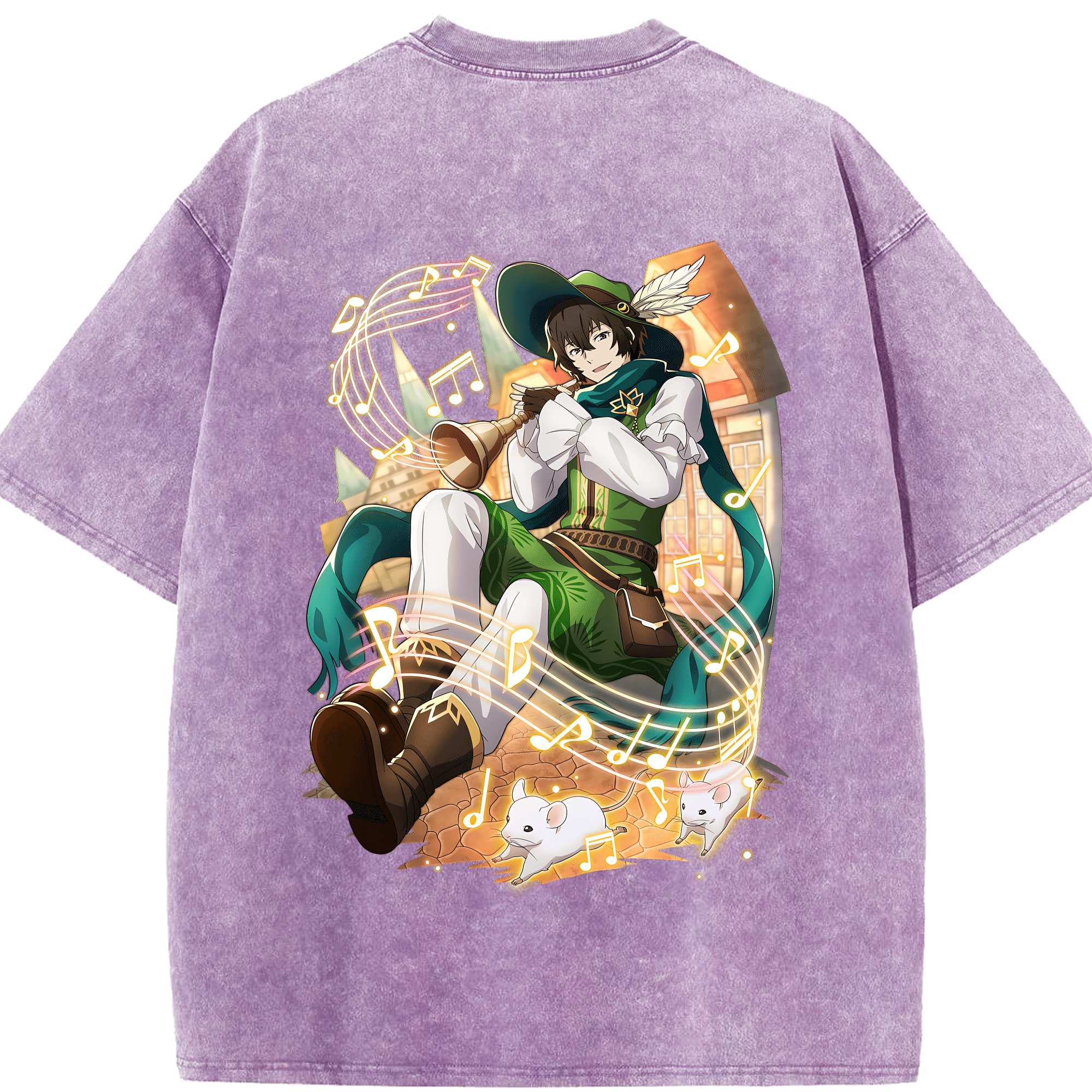 （画像用） 文豪ストレイドッグス Bungo Stray Dogs 綿100% ヴィンテージ風 半袖Tシャツ（背面プリント）