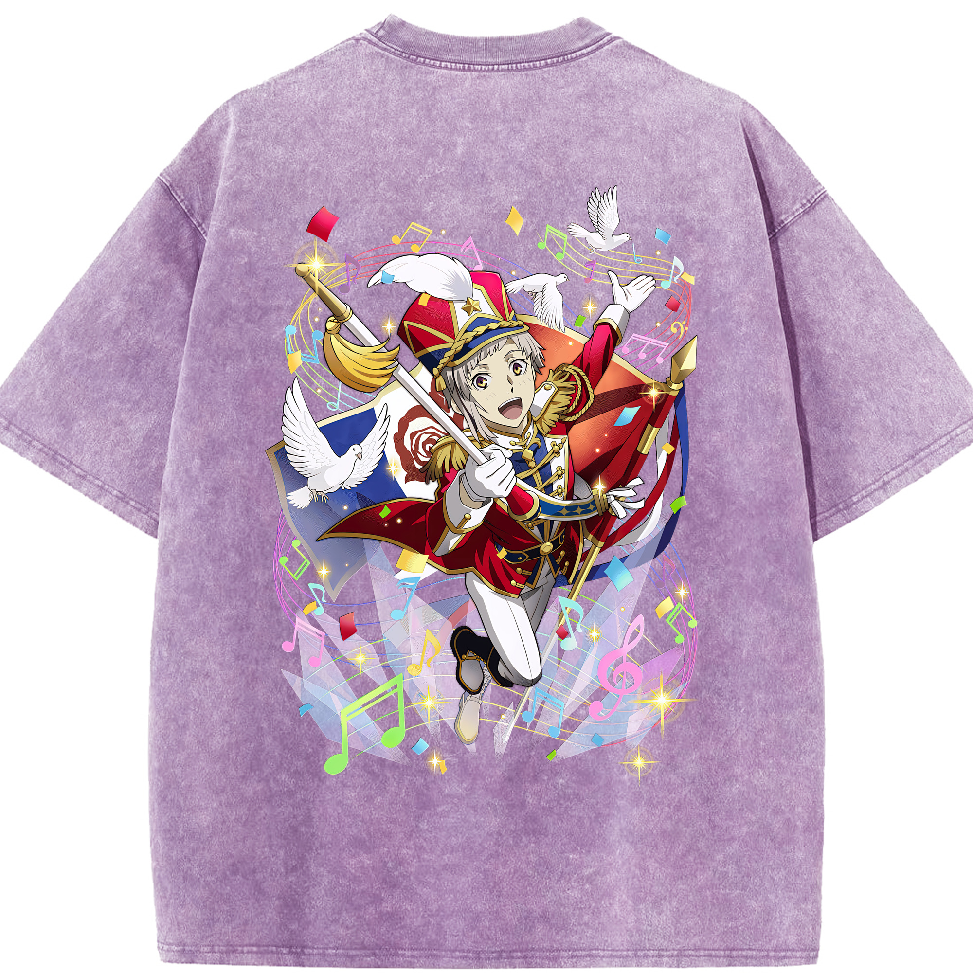 （画像用） 文豪ストレイドッグス Bungo Stray Dogs 綿100% ヴィンテージ風 半袖Tシャツ（背面プリント）