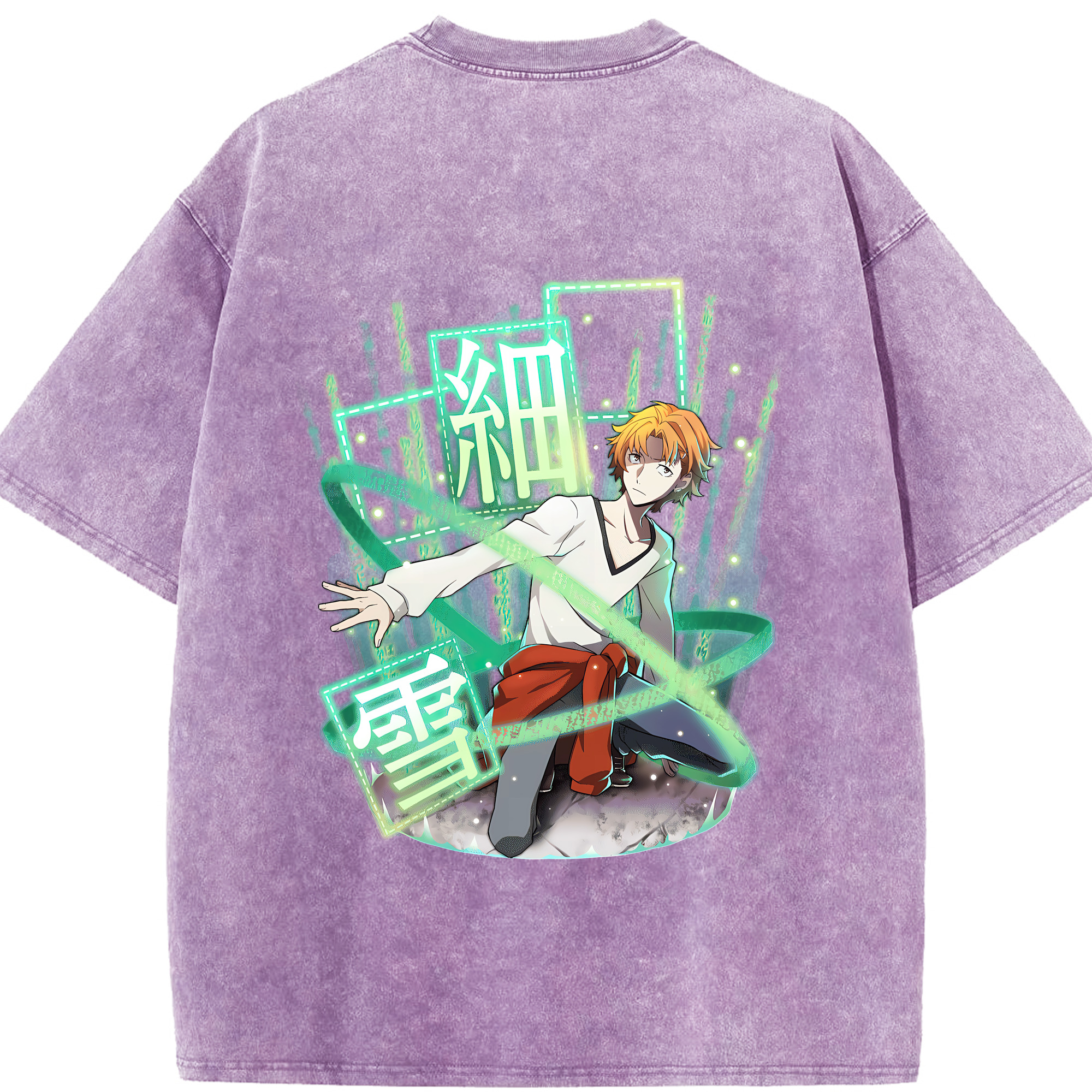 （画像用） 文豪ストレイドッグス Bungo Stray Dogs 綿100% ヴィンテージ風 半袖Tシャツ（背面プリント）