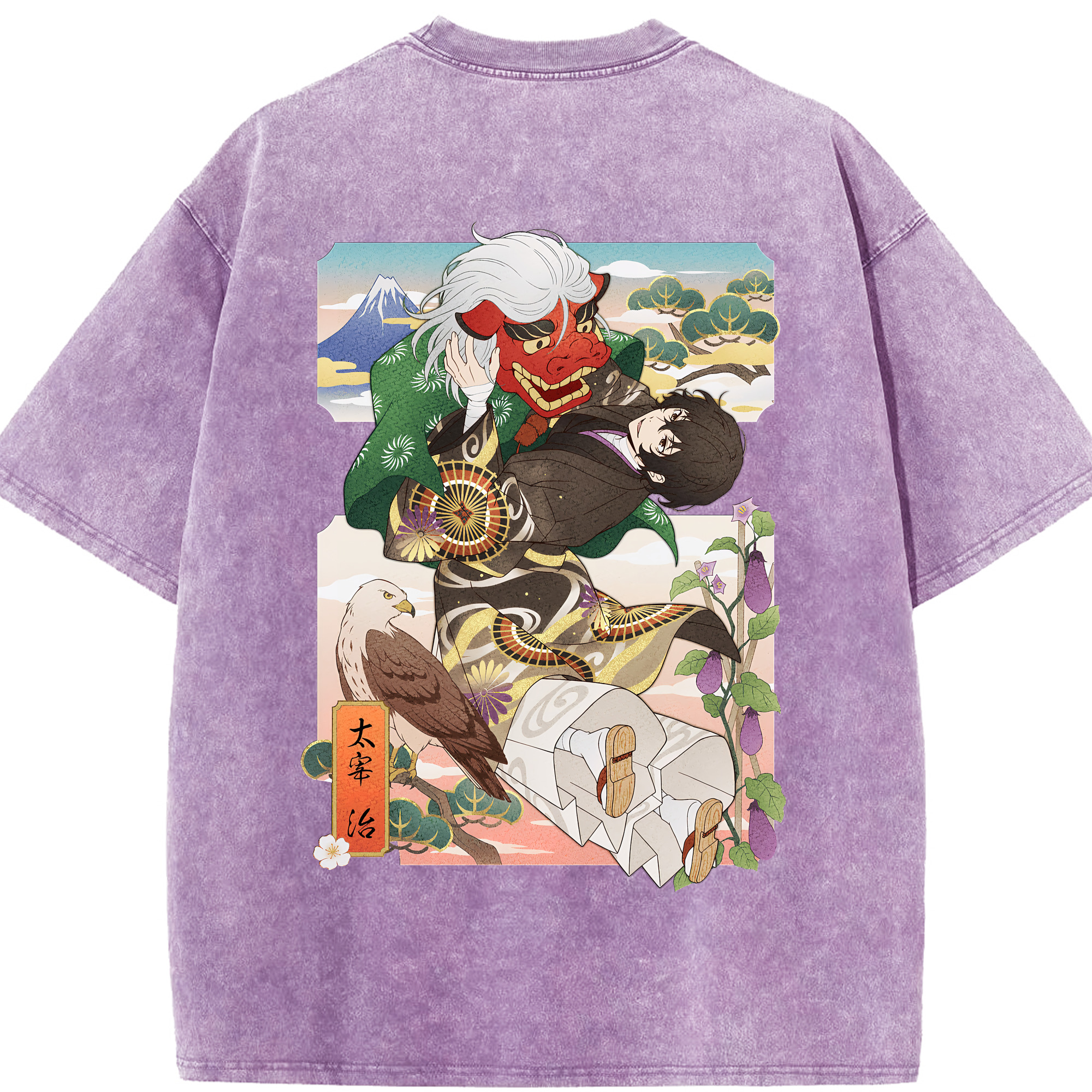 （画像用） 文豪ストレイドッグス Bungo Stray Dogs 綿100% ヴィンテージ風 半袖Tシャツ（背面プリント）