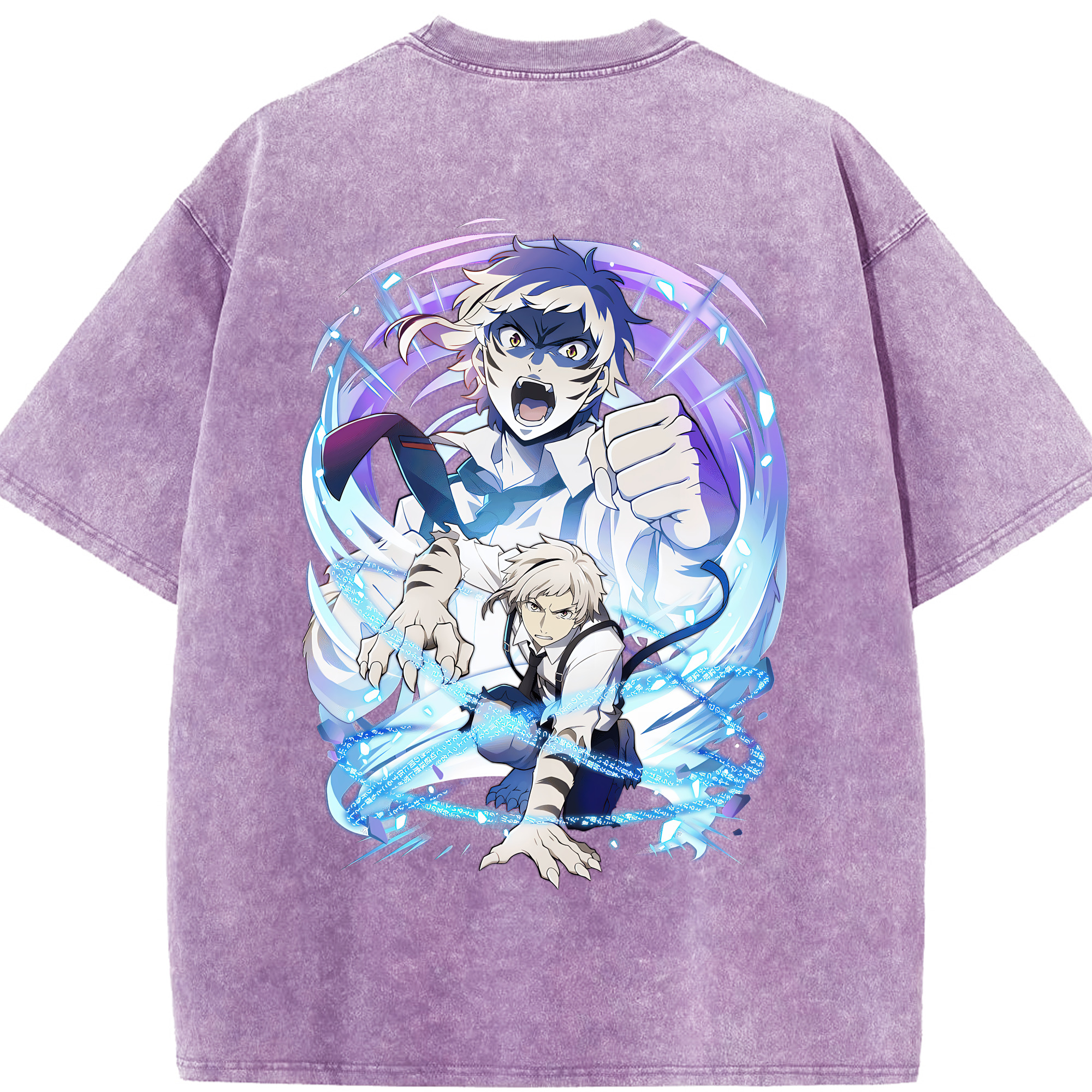 （画像用） 文豪ストレイドッグス Bungo Stray Dogs 綿100% ヴィンテージ風 半袖Tシャツ（背面プリント）