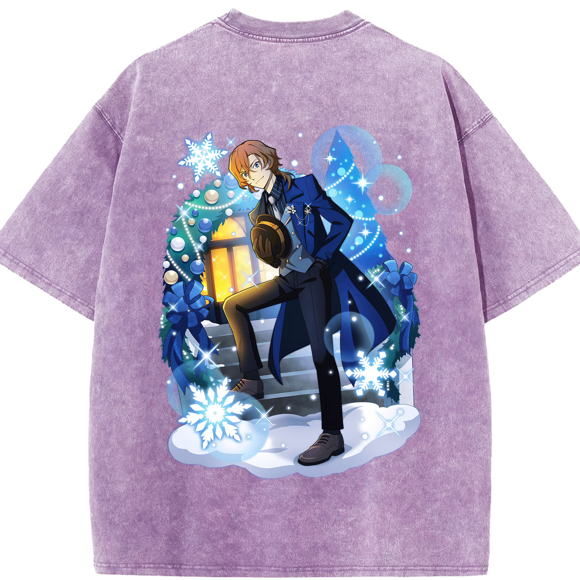 （画像用） 文豪ストレイドッグス Bungo Stray Dogs 綿100% ヴィンテージ風 半袖Tシャツ（背面プリント）