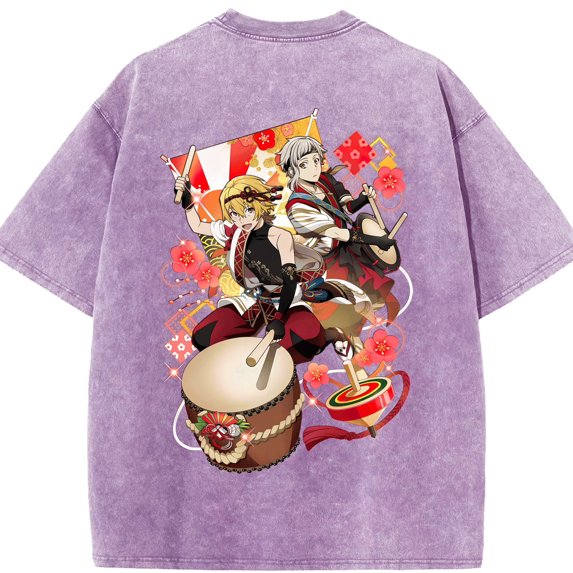 （画像用） 文豪ストレイドッグス Bungo Stray Dogs 綿100% ヴィンテージ風 半袖Tシャツ（背面プリント）