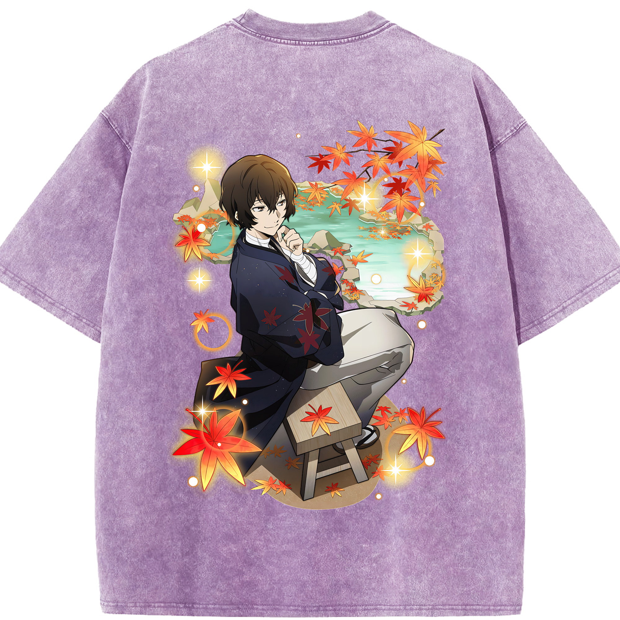 （画像用） 文豪ストレイドッグス Bungo Stray Dogs 綿100% ヴィンテージ風 半袖Tシャツ（背面プリント）