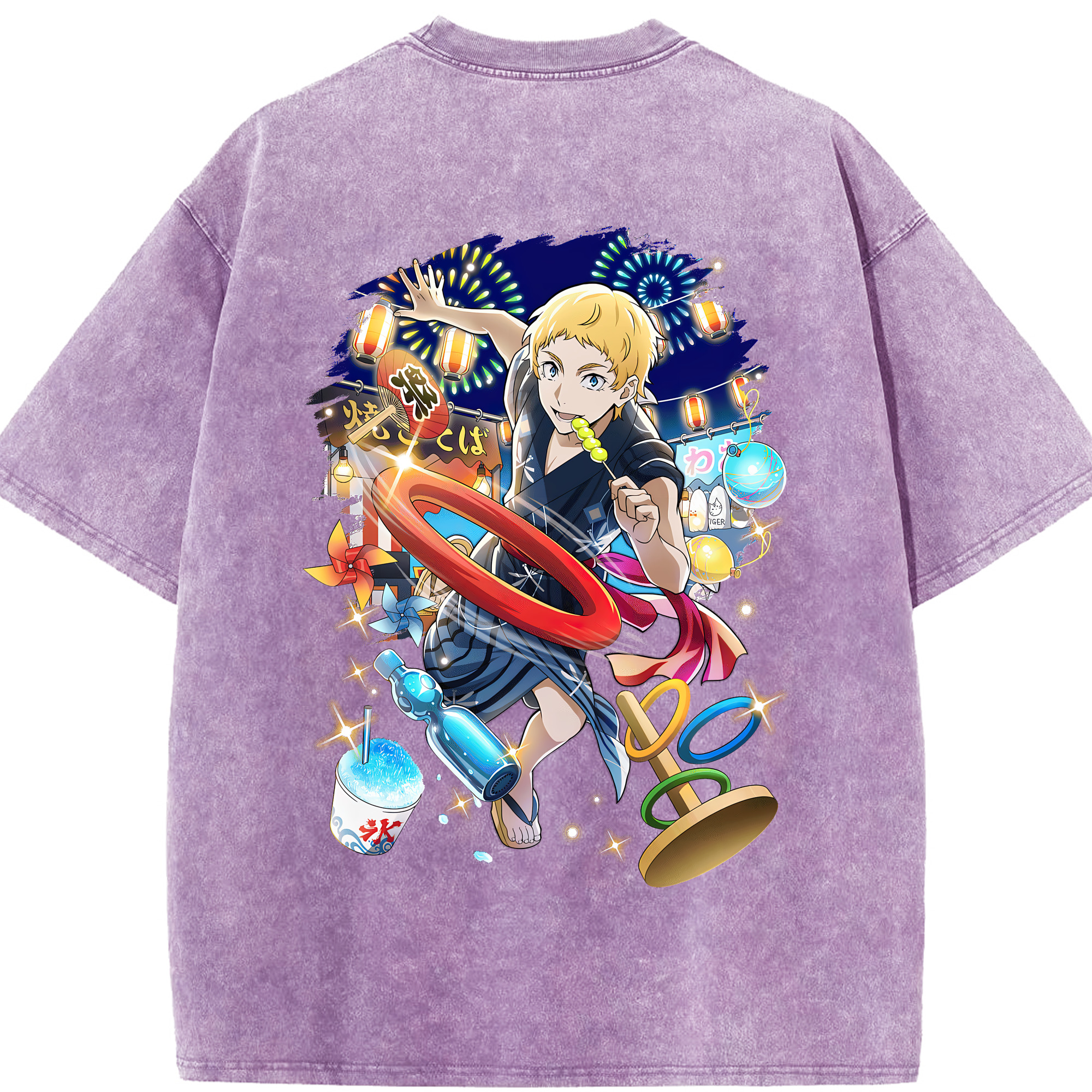 （画像用） 文豪ストレイドッグス Bungo Stray Dogs 綿100% ヴィンテージ風 半袖Tシャツ（背面プリント）
