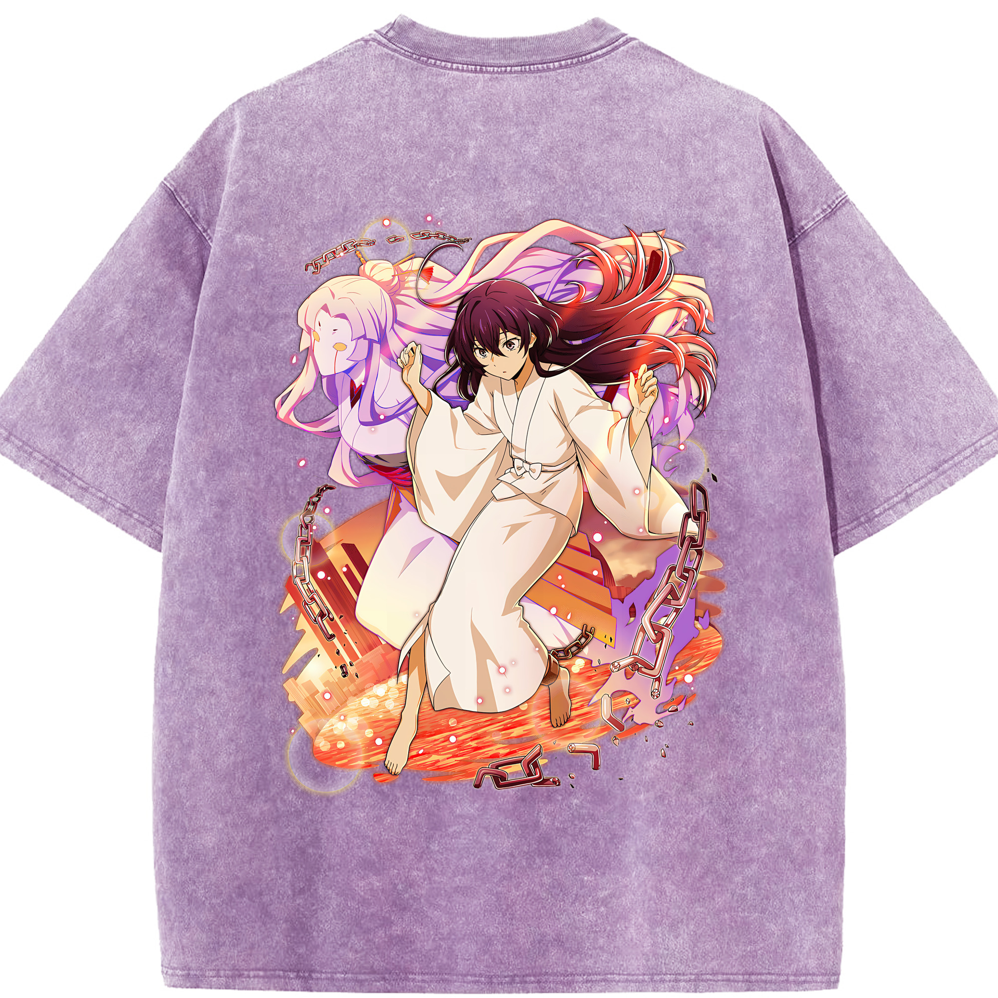 （画像用） 文豪ストレイドッグス Bungo Stray Dogs 綿100% ヴィンテージ風 半袖Tシャツ（背面プリント）